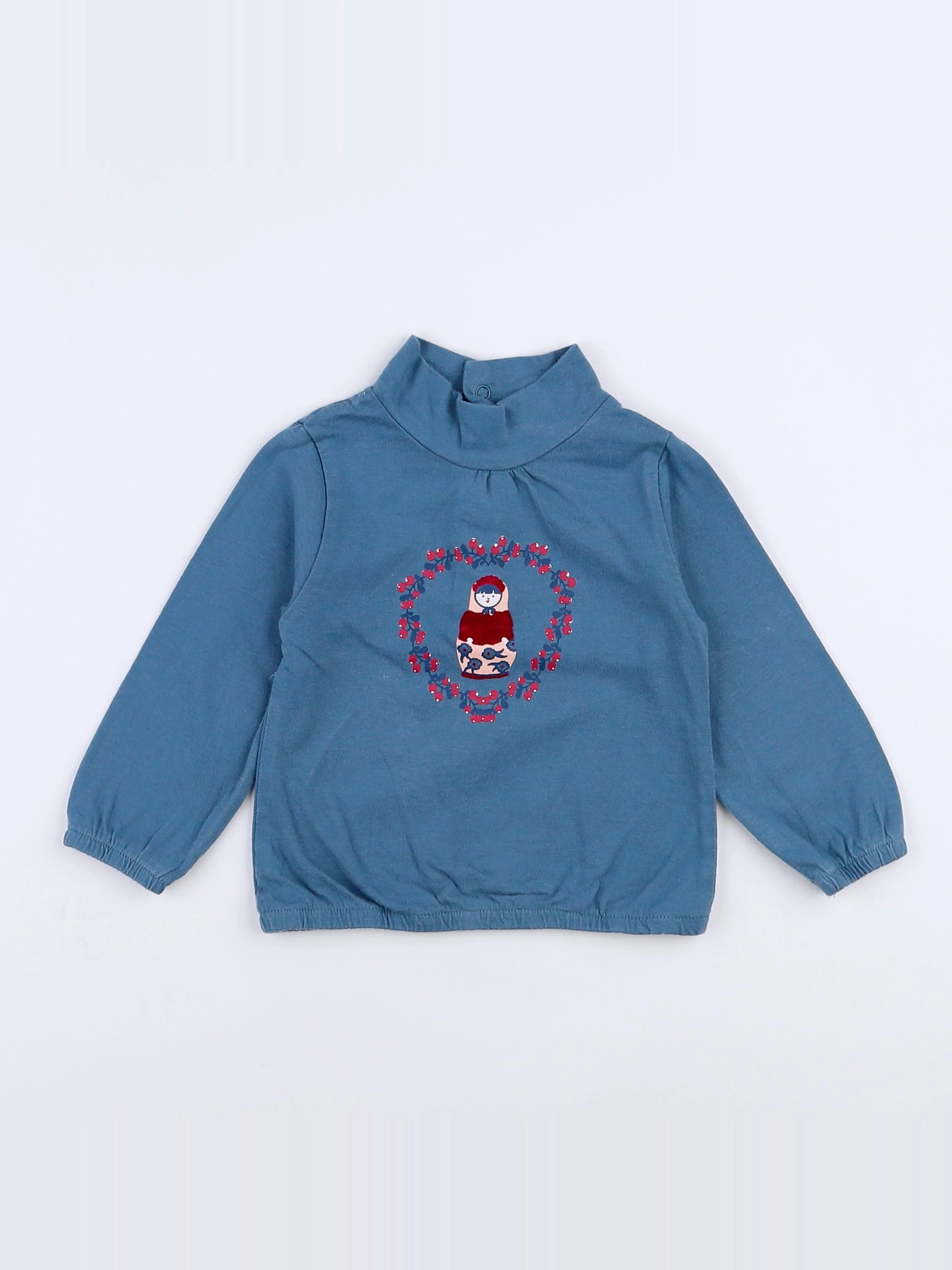 Boutchou - tee-shirt bleu - 9 mois