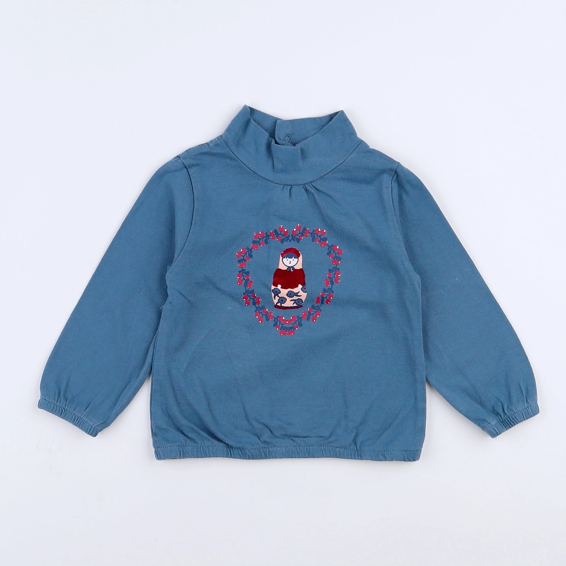 Boutchou - tee-shirt bleu - 9 mois