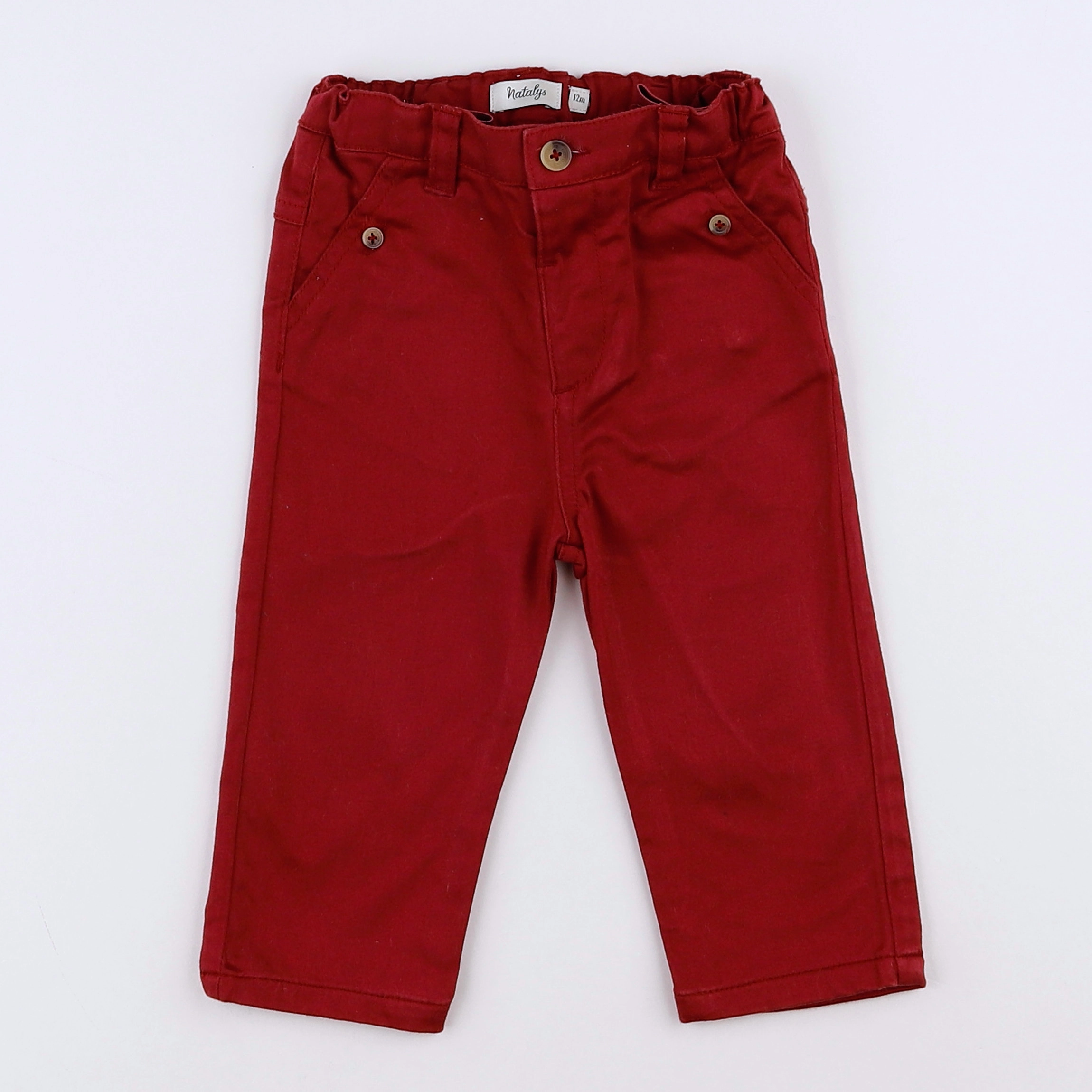 Natalys - pantalon rouge - 12 mois