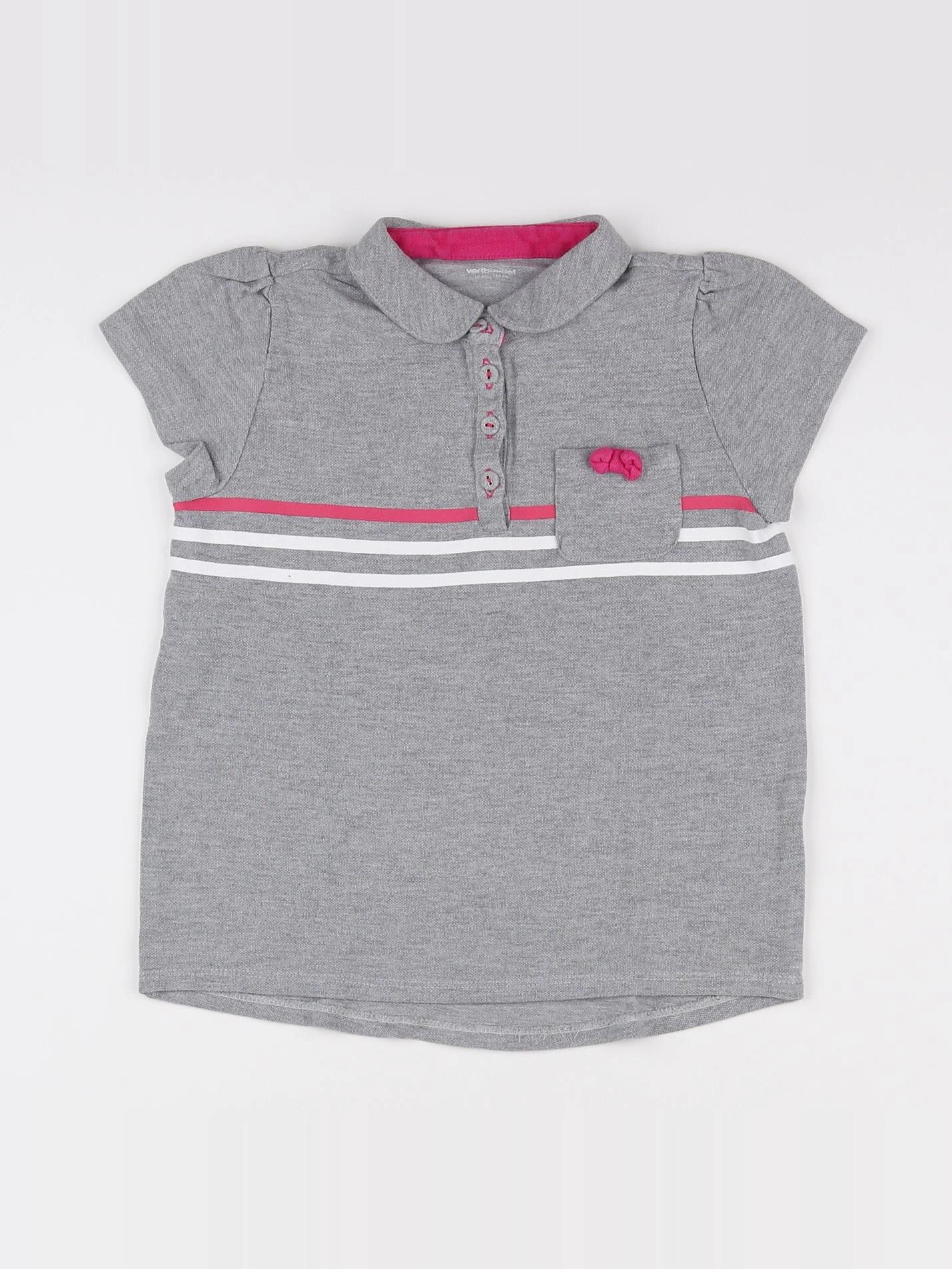 Vertbaudet - polo gris - 10 ans