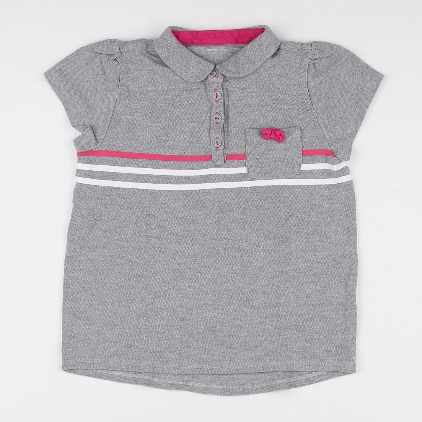 Vertbaudet - polo gris - 10 ans