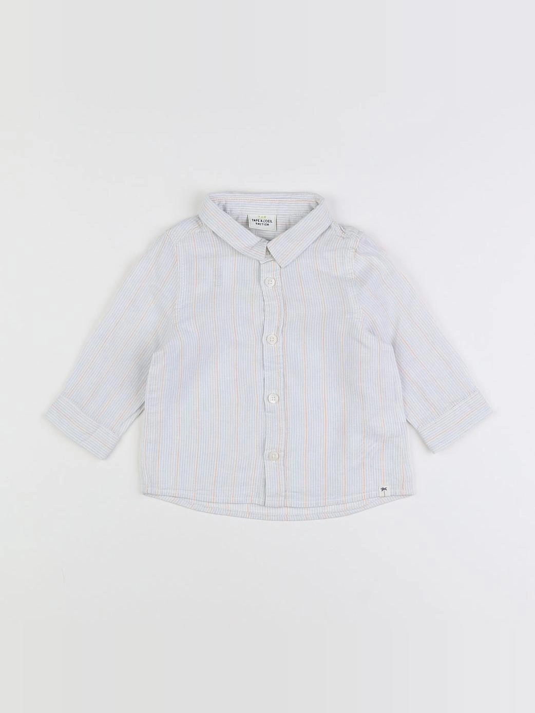 Tape à l'oeil - chemise bleu, orange (état neuf) - 9 mois