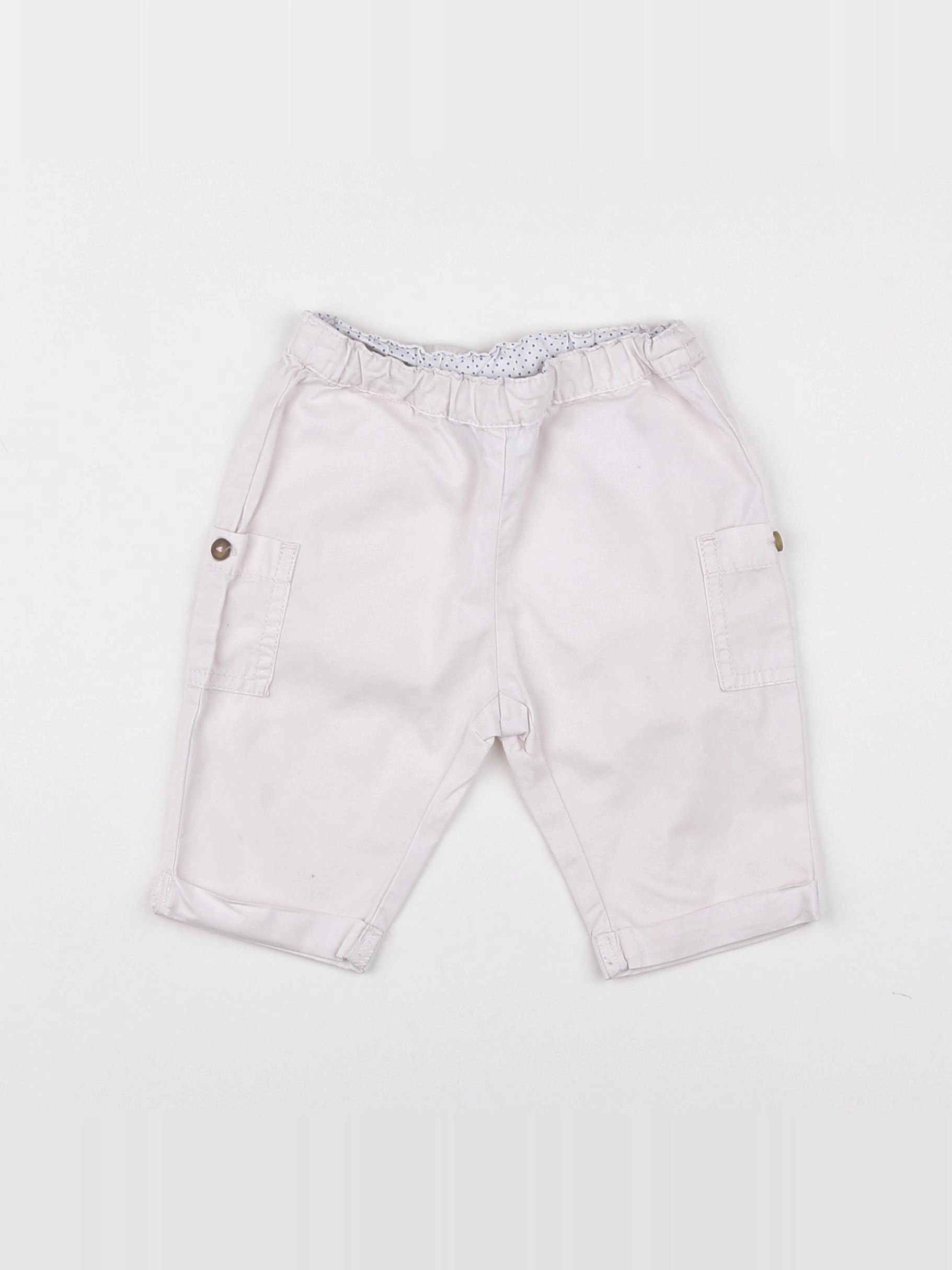 Petit Bateau - pantalon blanc - 3 mois