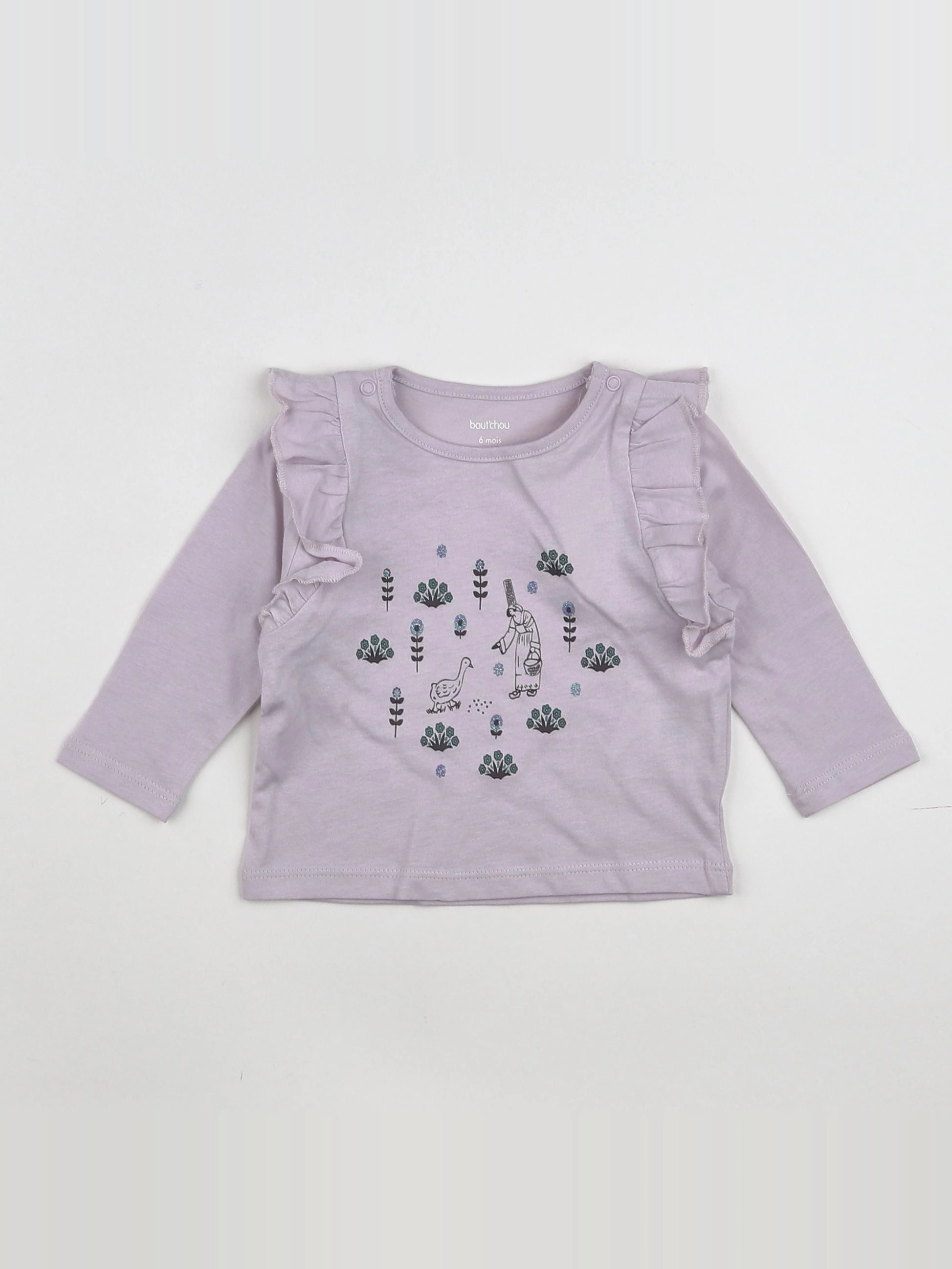 Boutchou - tee-shirt violet (état neuf) - 6 mois