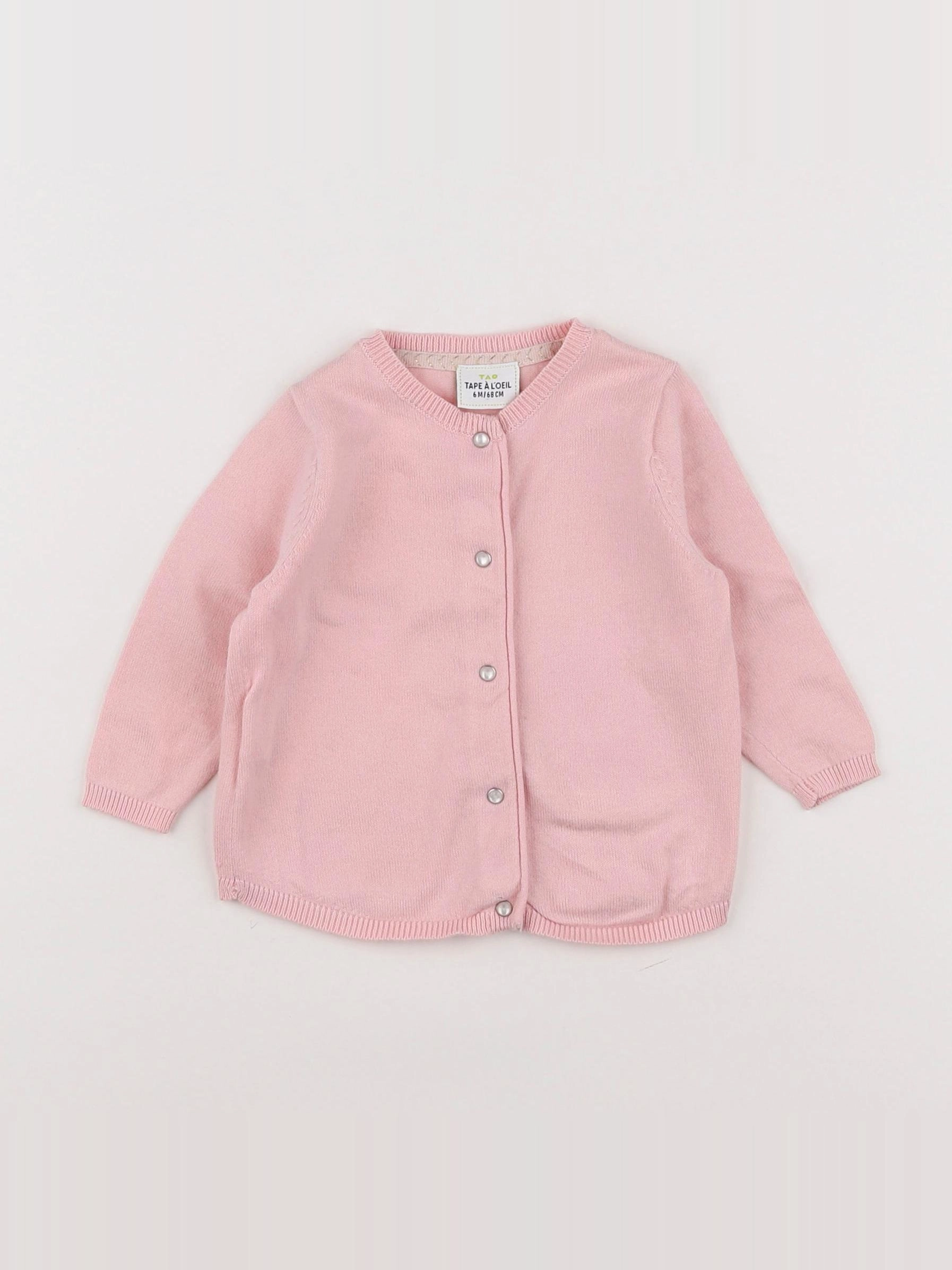 Tape à l'oeil - gilet rose - 6 mois
