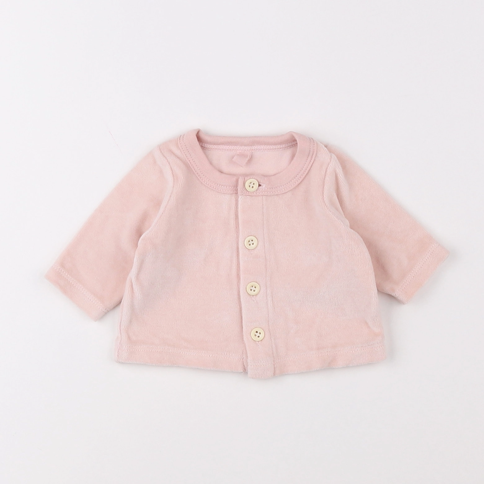 Petit Bateau - gilet rose - 0 mois