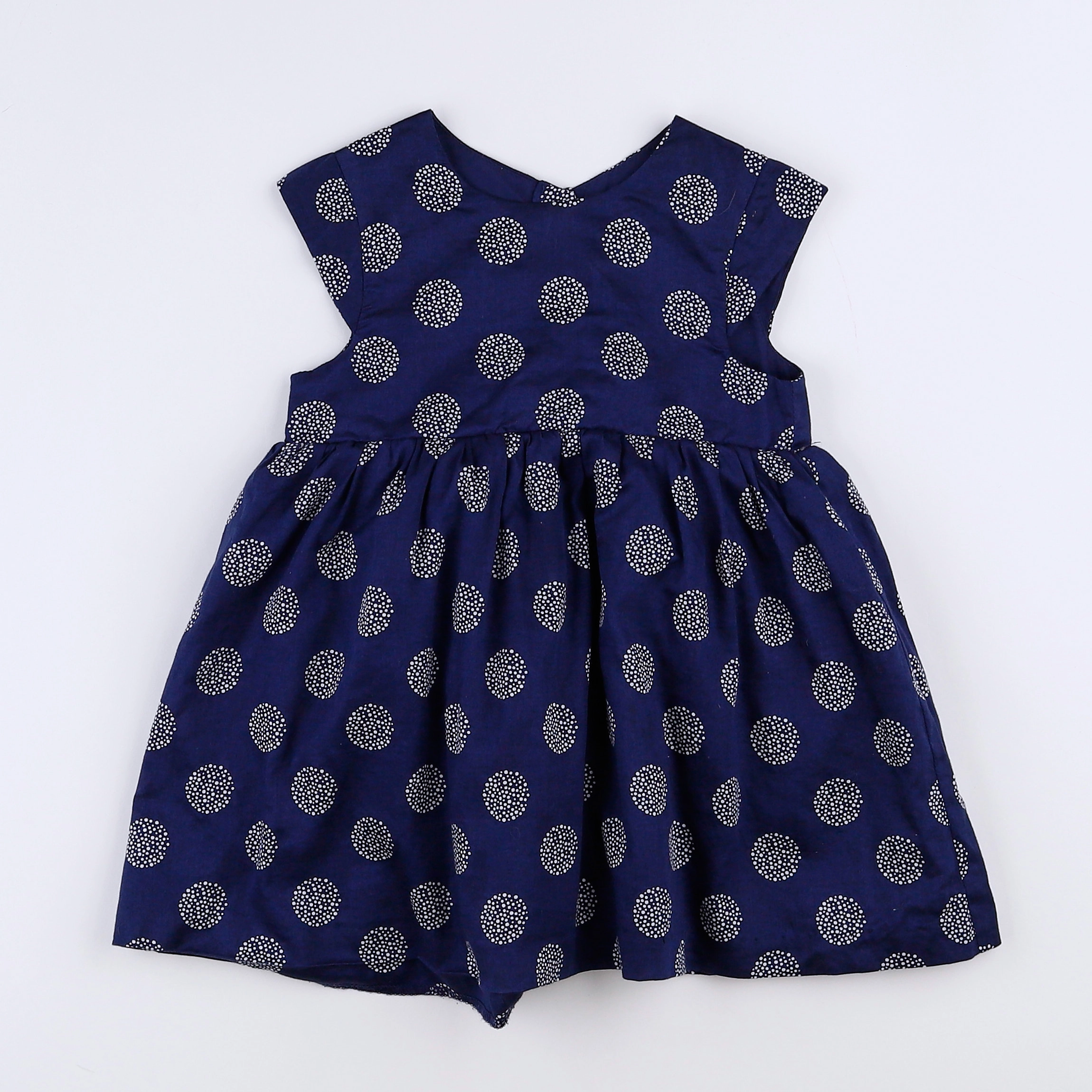 Vertbaudet - robe bleu, blanc - 2 ans