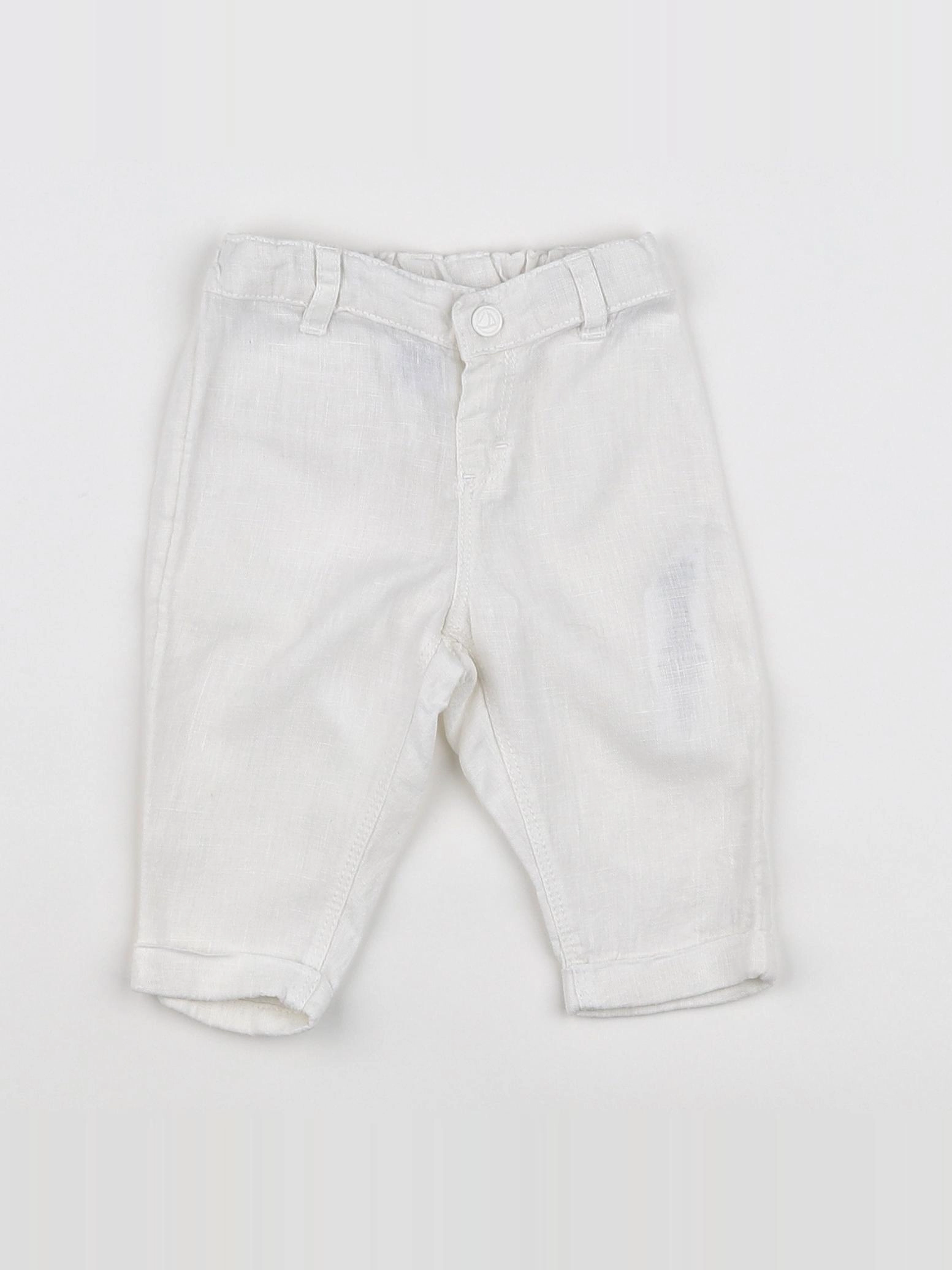 Petit Bateau - pantalon blanc - 6 mois