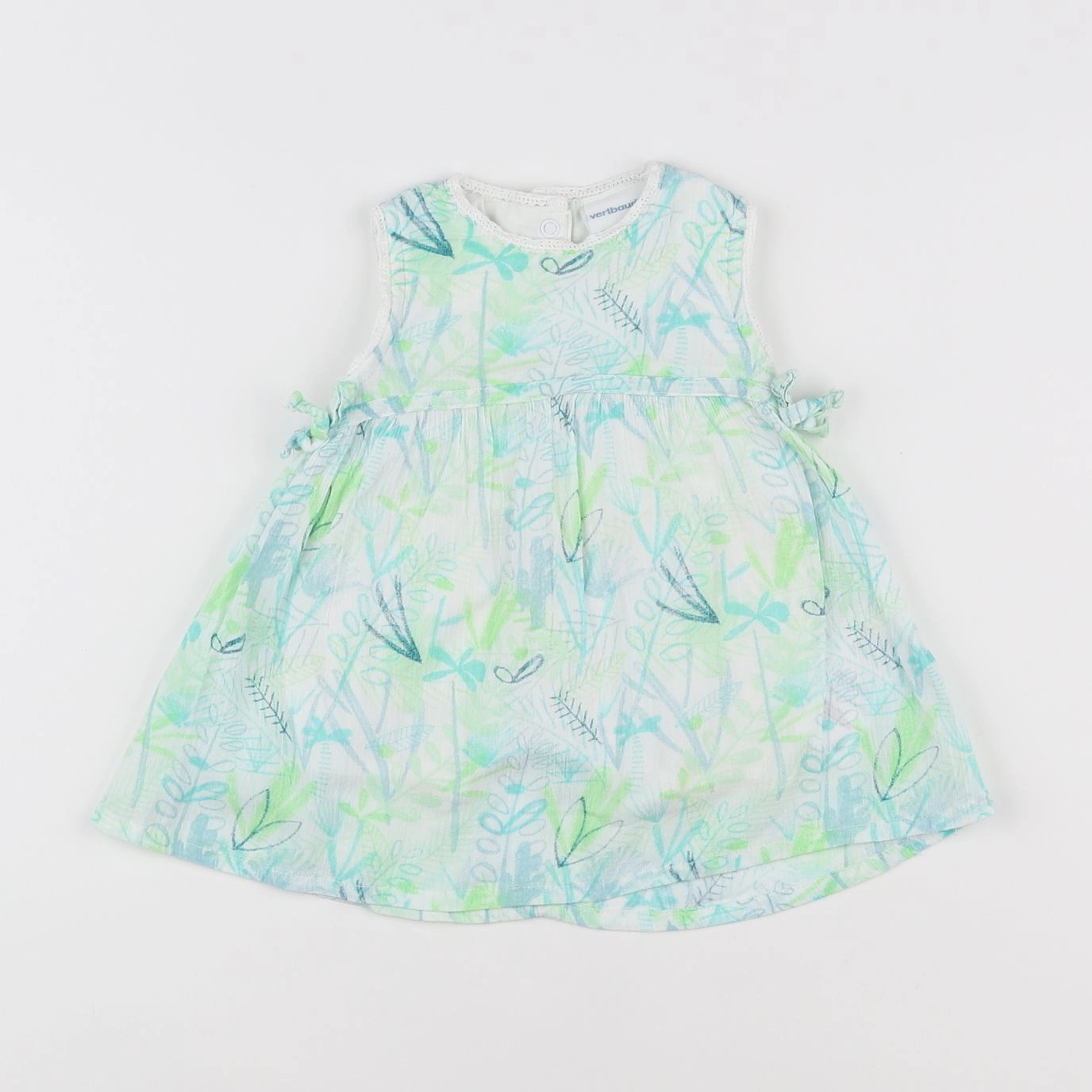 Vertbaudet - robe bleu, vert - 3 mois