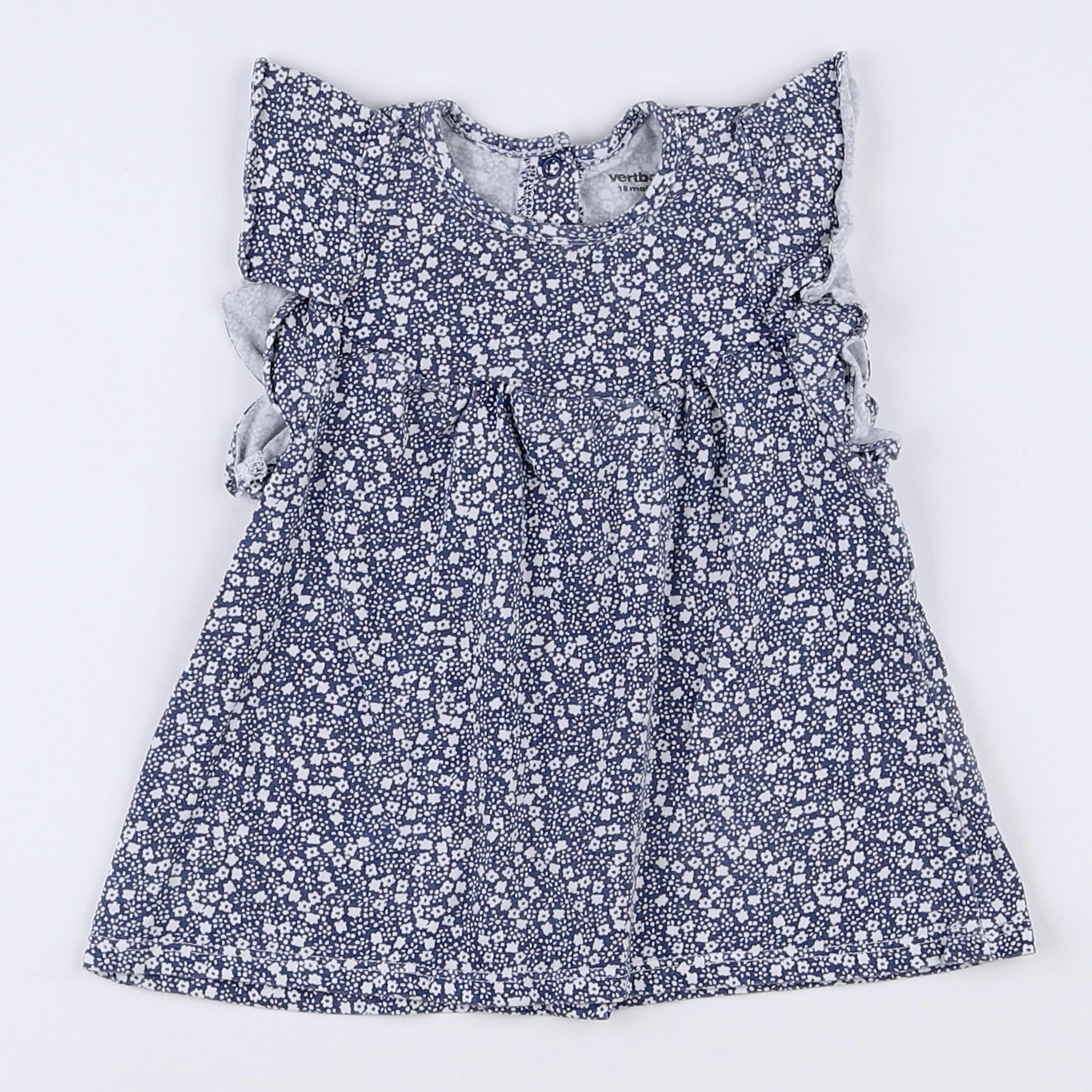 Vertbaudet - tee-shirt blanc, bleu - 18 mois