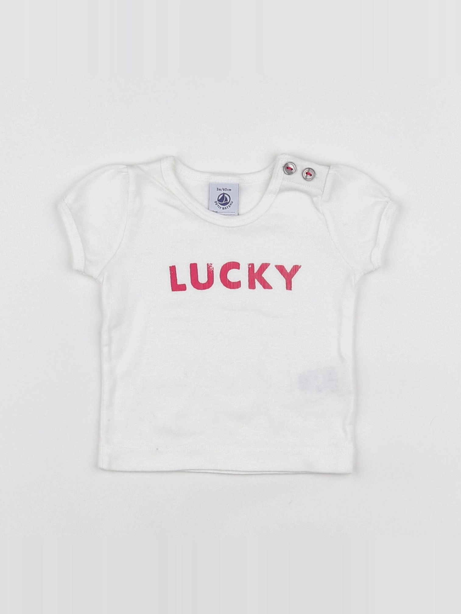 Petit Bateau - tee-shirt blanc - 3 mois