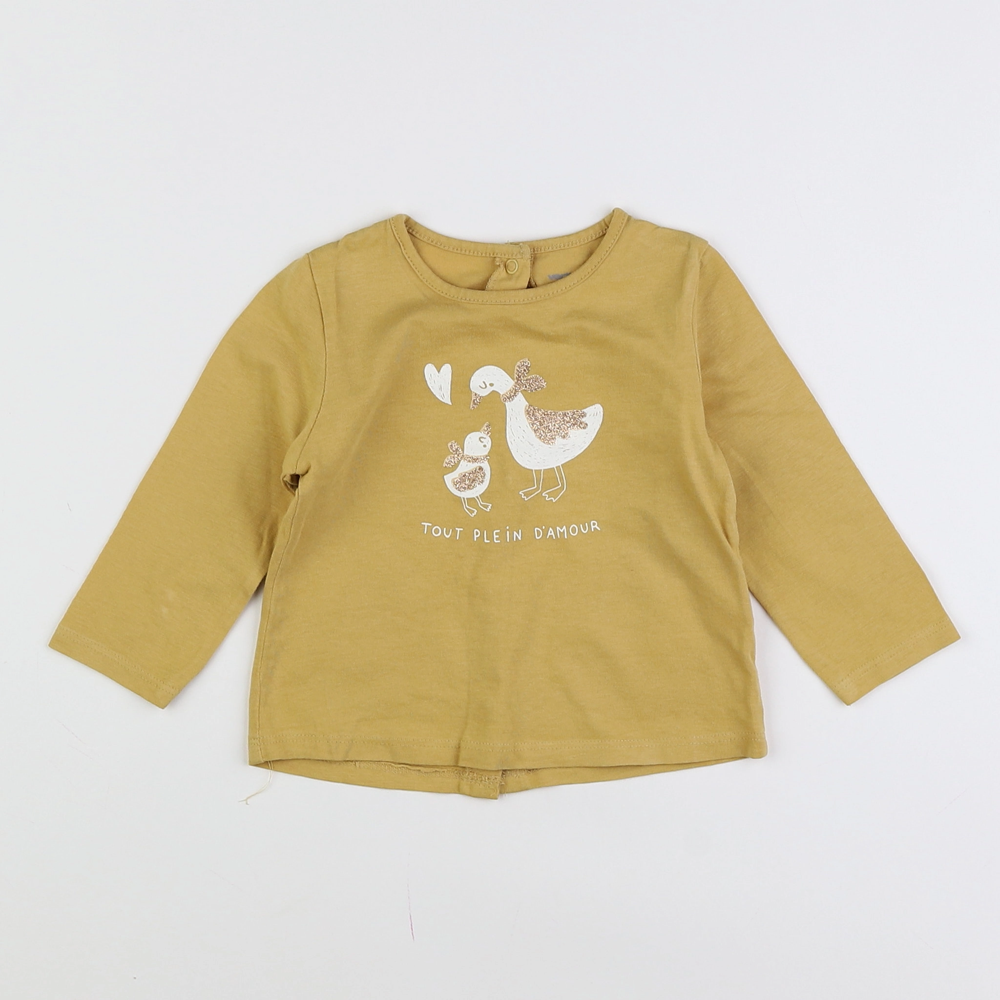 Vertbaudet - tee-shirt jaune, multicolore - 9 mois