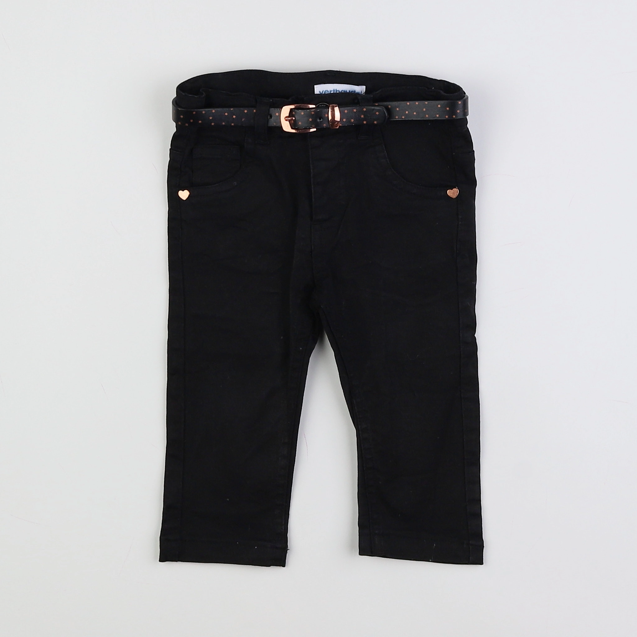 Vertbaudet - pantalon noir - 12 mois
