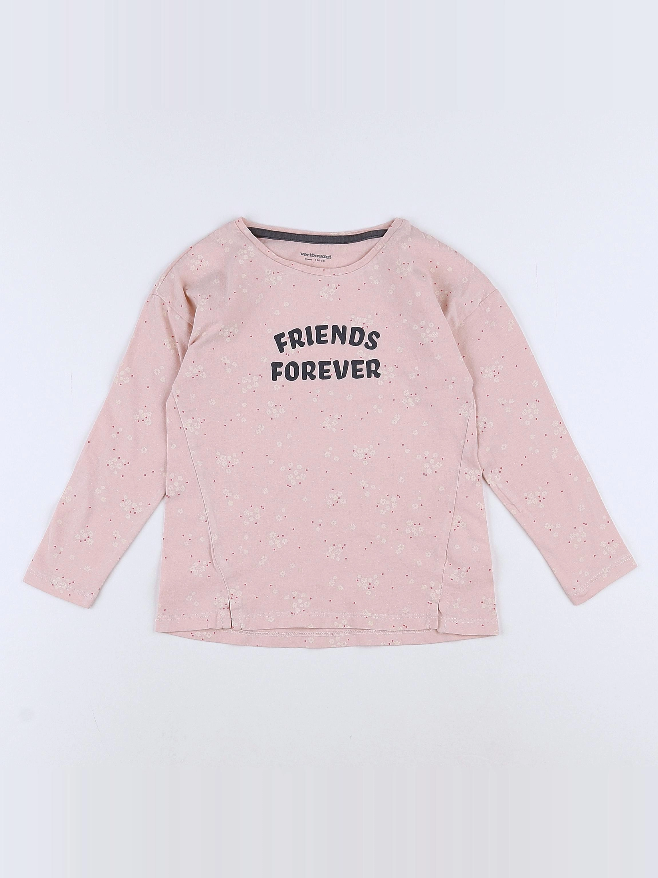 Vertbaudet - tee-shirt rose - 5 ans