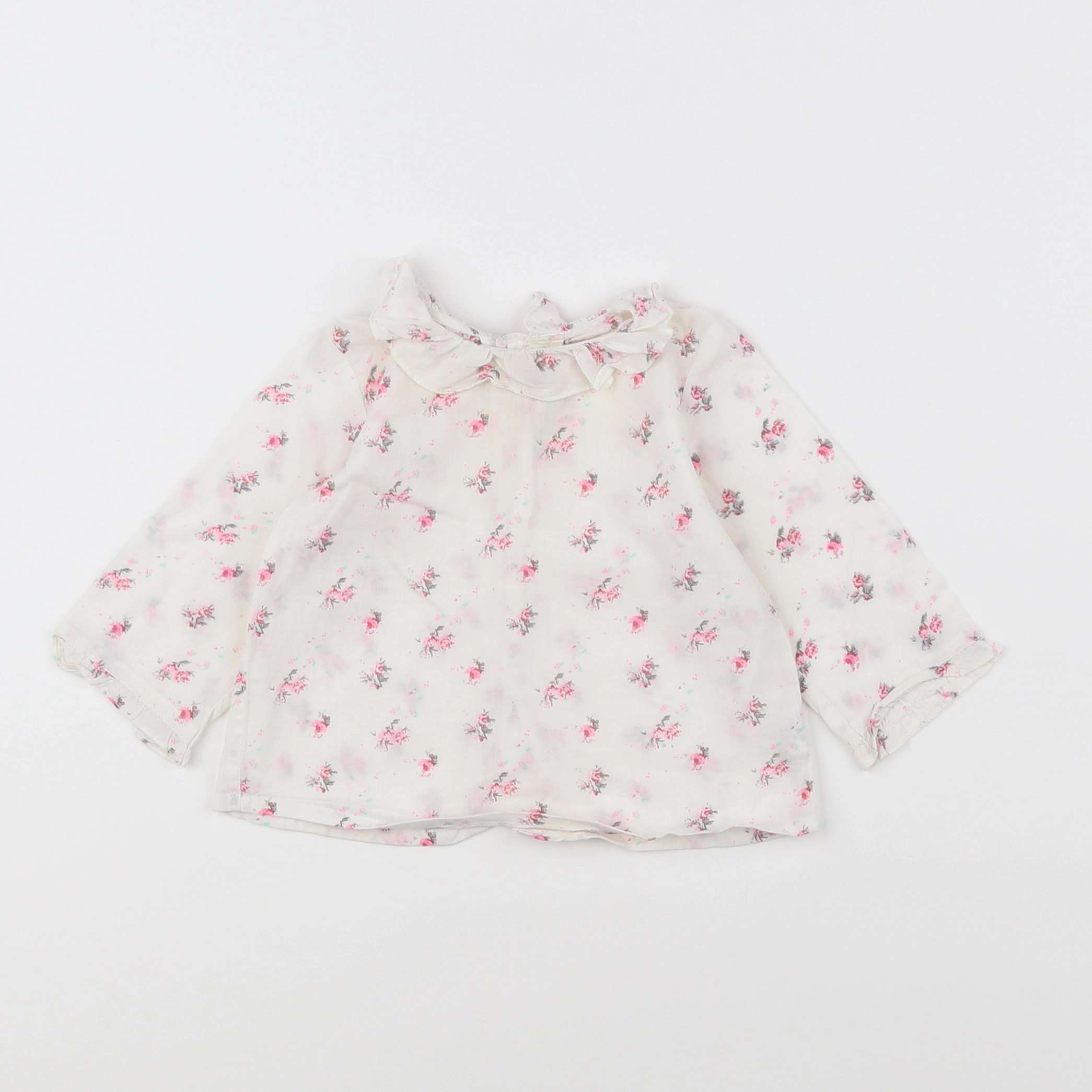 Bonpoint - blouse blanc, rose - 6 mois