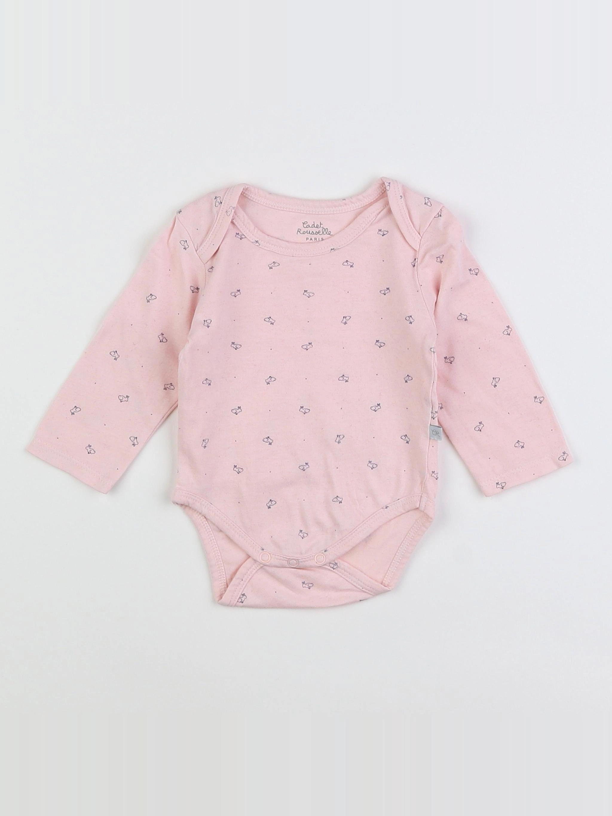 Cadet Rousselle - body rose - 3 mois