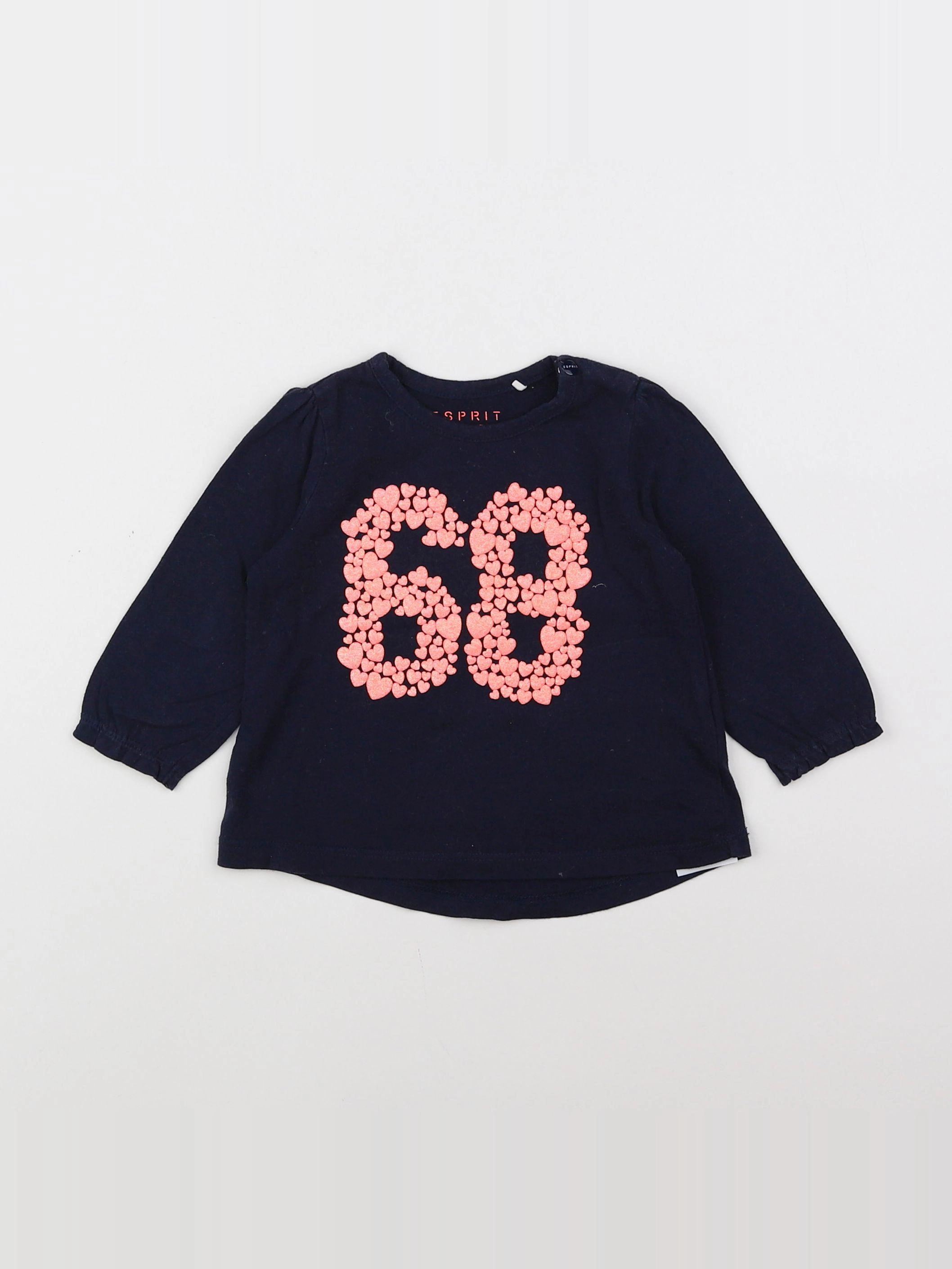 Esprit - tee-shirt bleu, rose - 3 mois