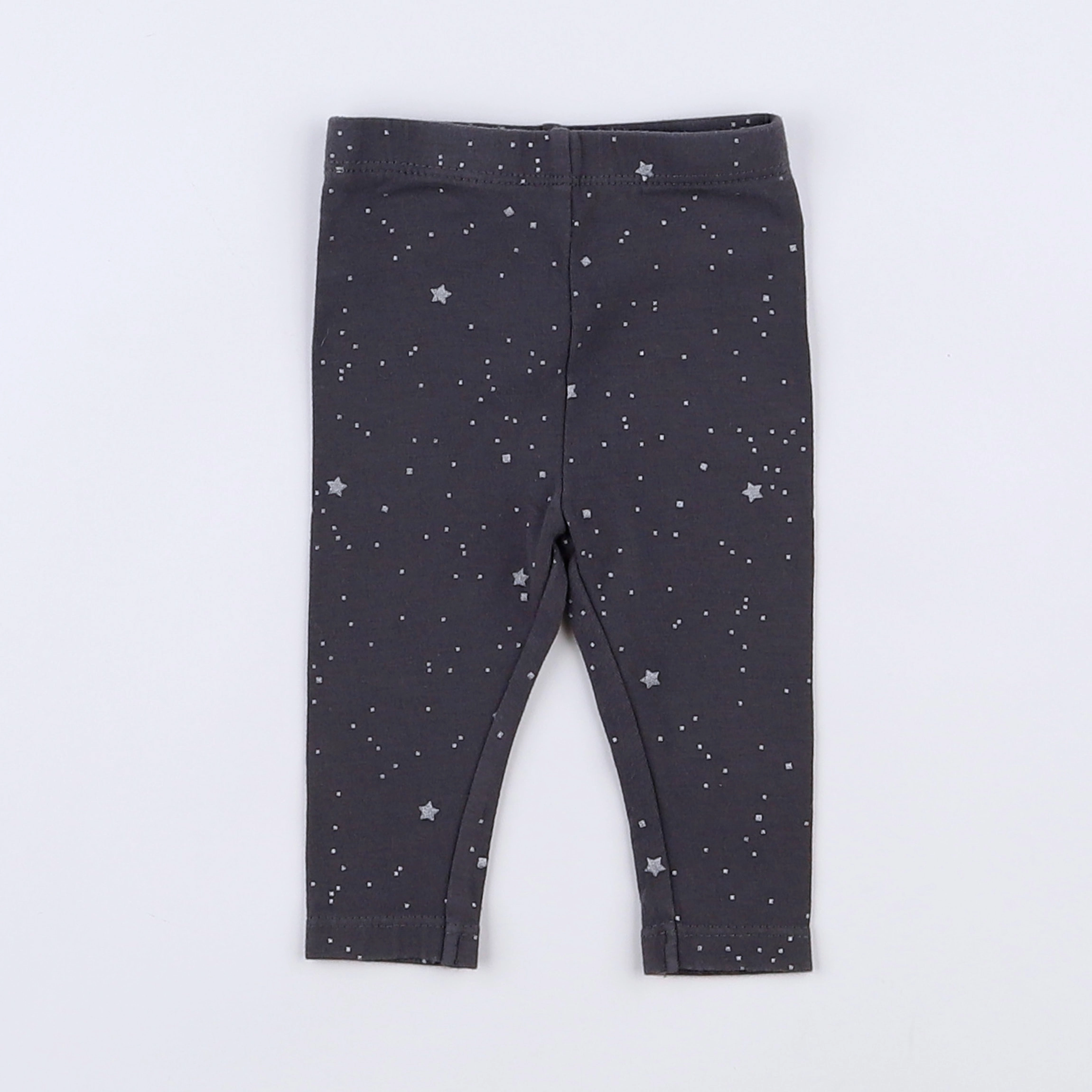 Vertbaudet - legging gris, argent - 3 mois