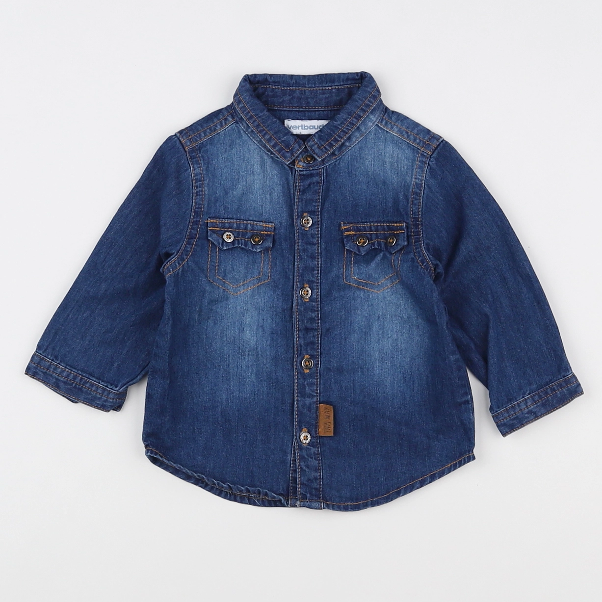 Vertbaudet - chemise bleu - 3/6 mois