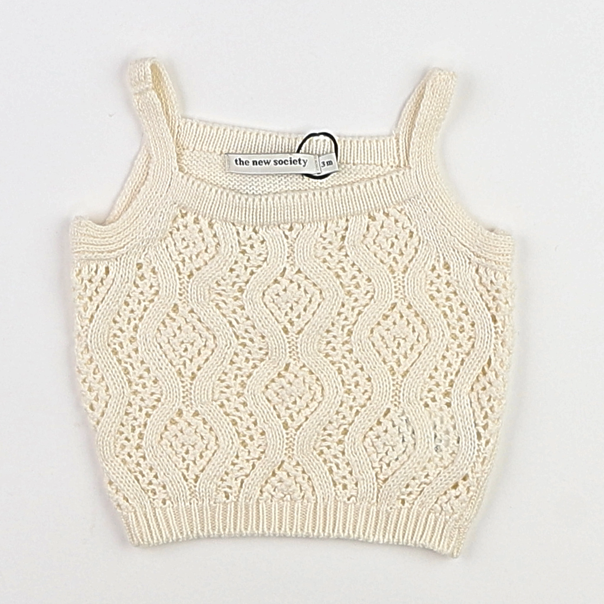 The new society - top tricot beige (état neuf) - 3 mois