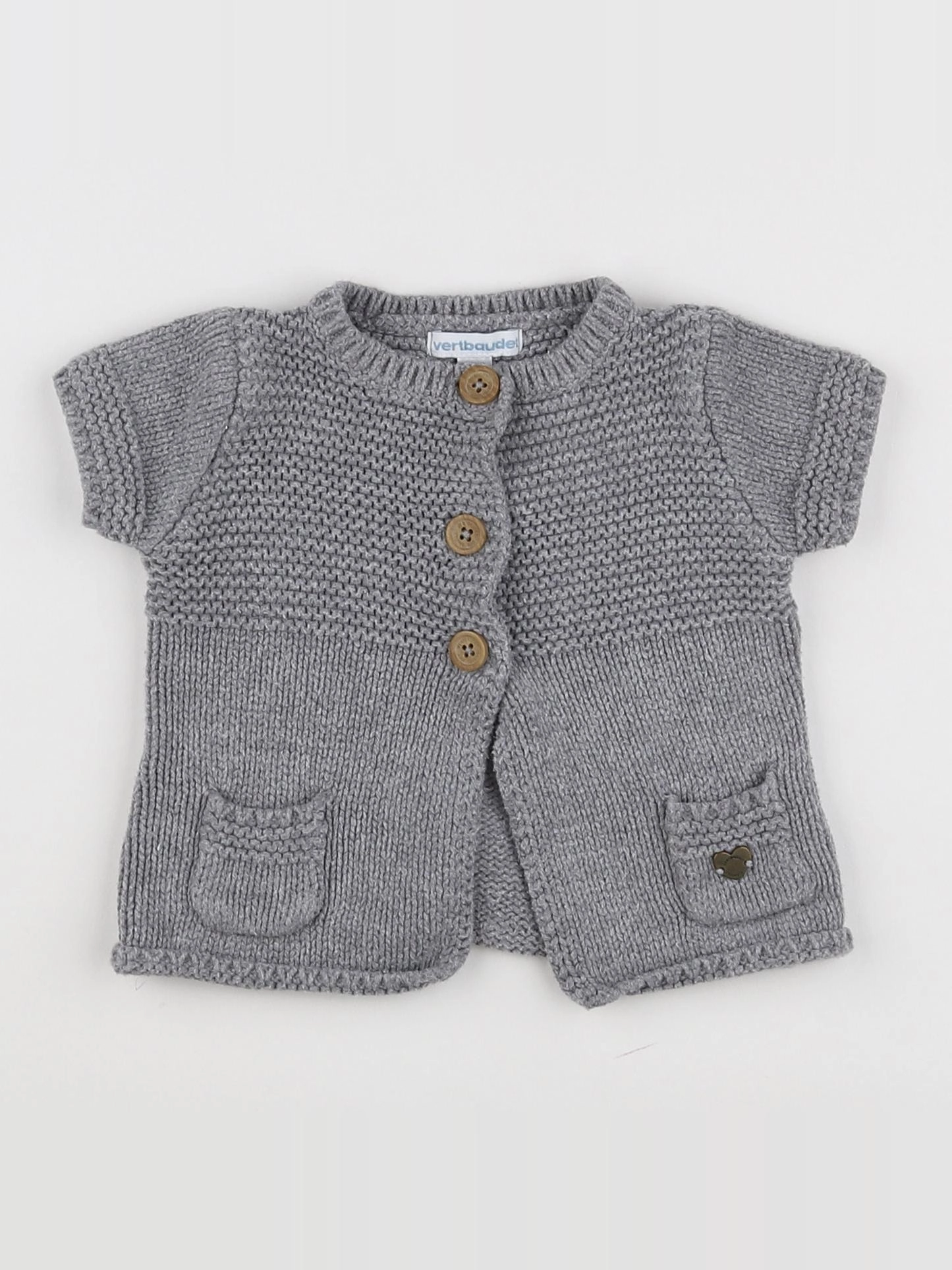 Vertbaudet - gilet gris - 6 mois