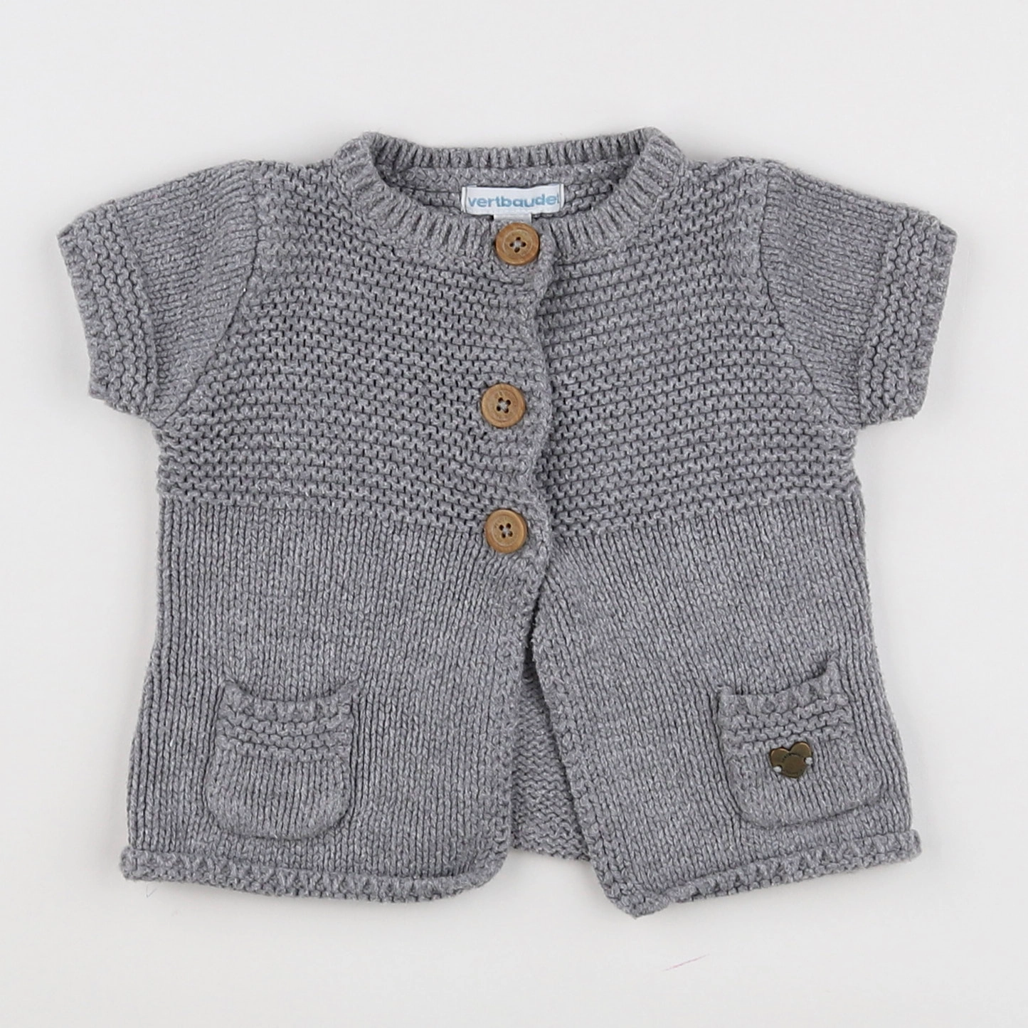Vertbaudet - gilet gris - 6 mois