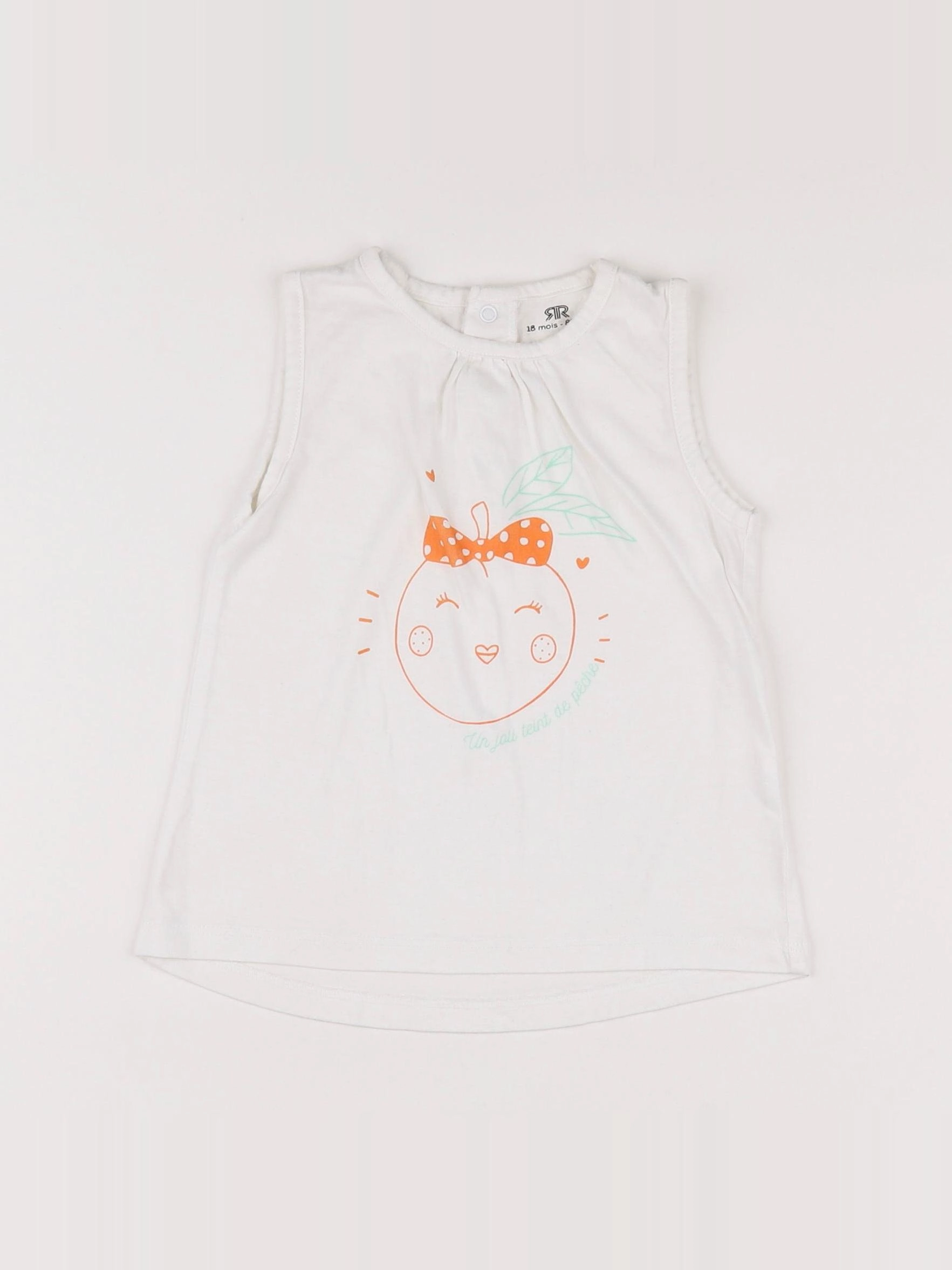 La Redoute - débardeur orange, blanc - 18 mois