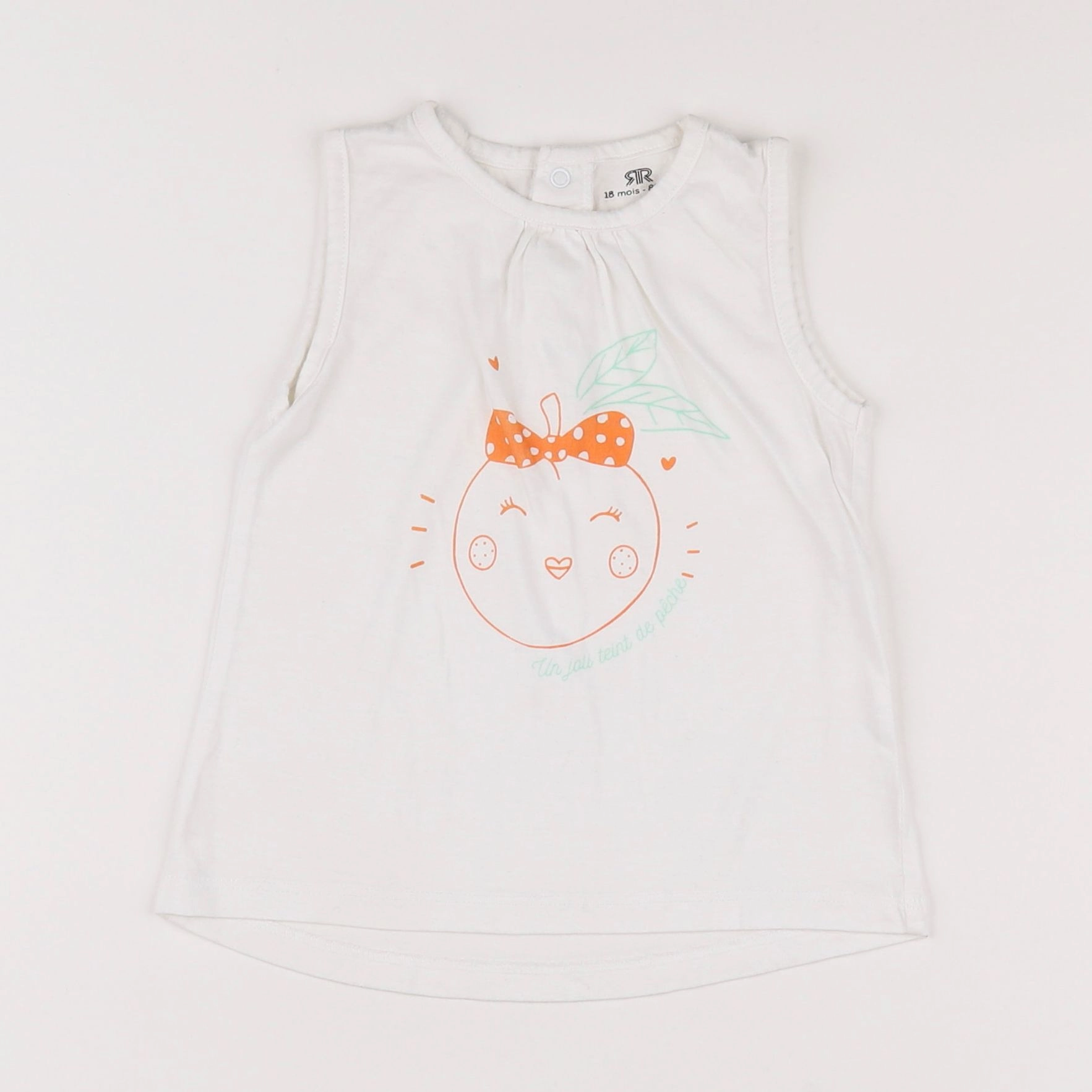La Redoute - débardeur orange, blanc - 18 mois