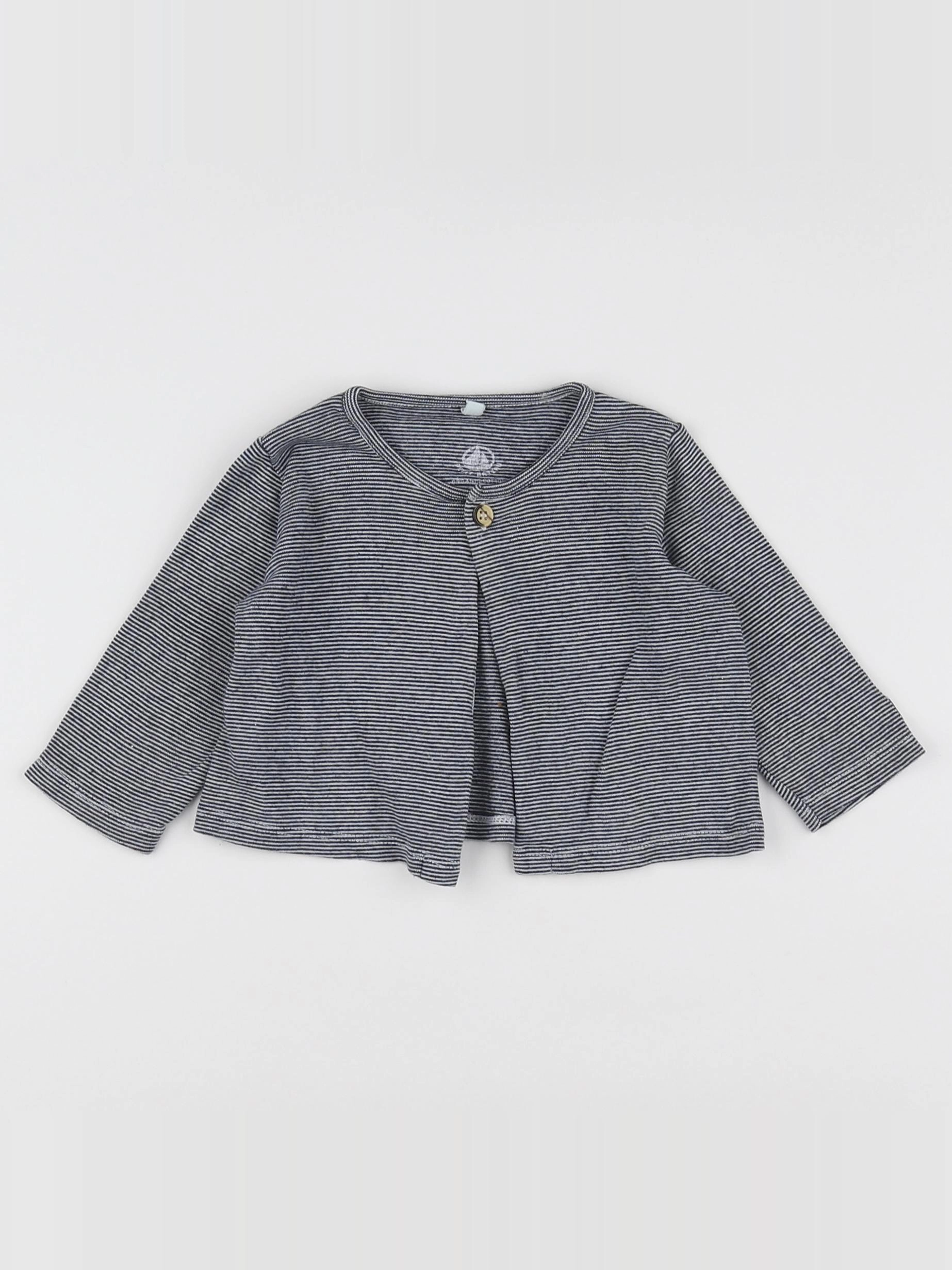 Petit Bateau - tee-shirt bleu, blanc - 6 mois