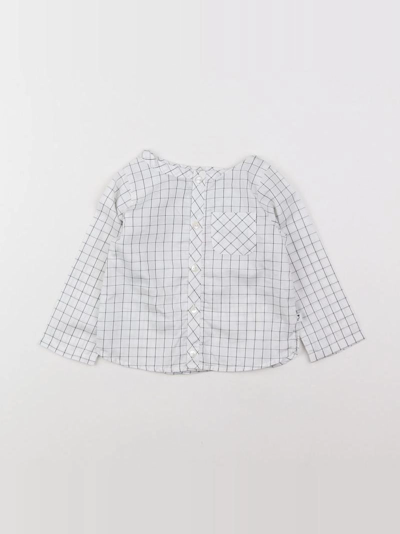 Jacadi - chemise bleu, blanc - 12 mois
