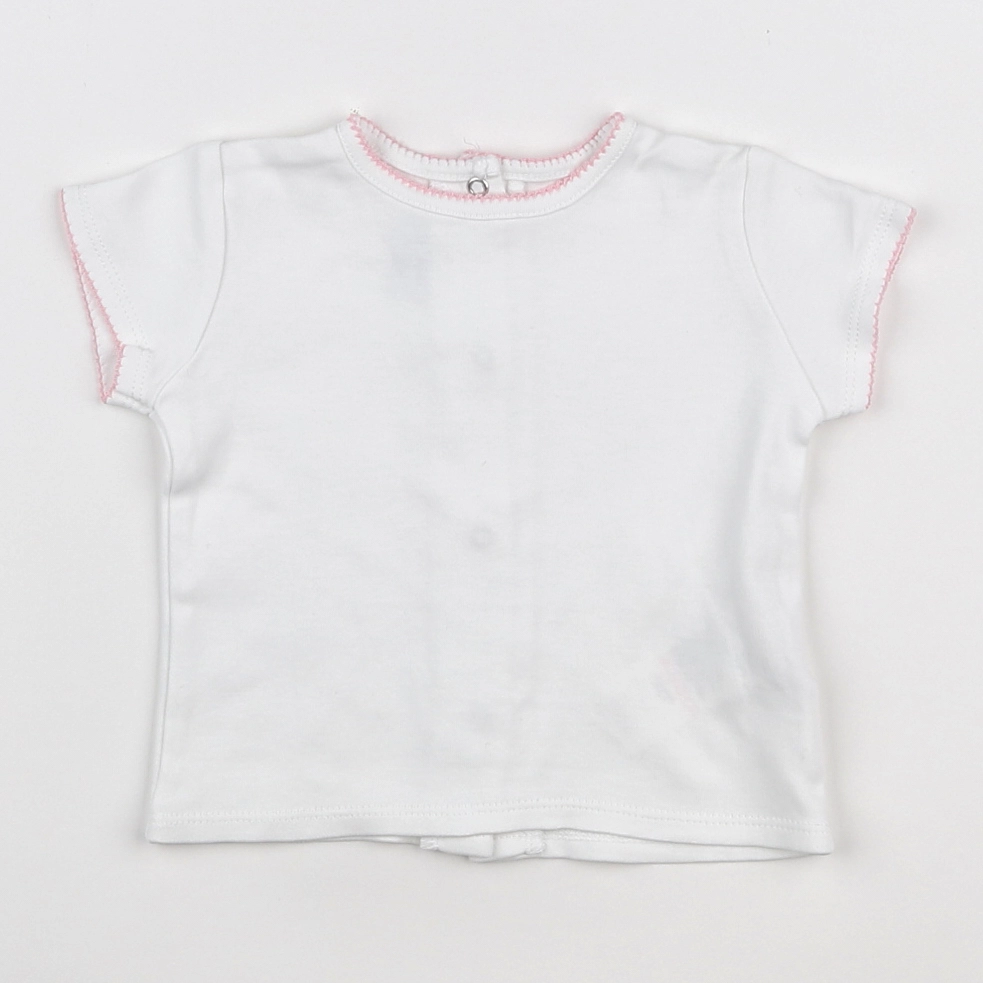 Absorba - tee-shirt blanc, rose - 6 mois