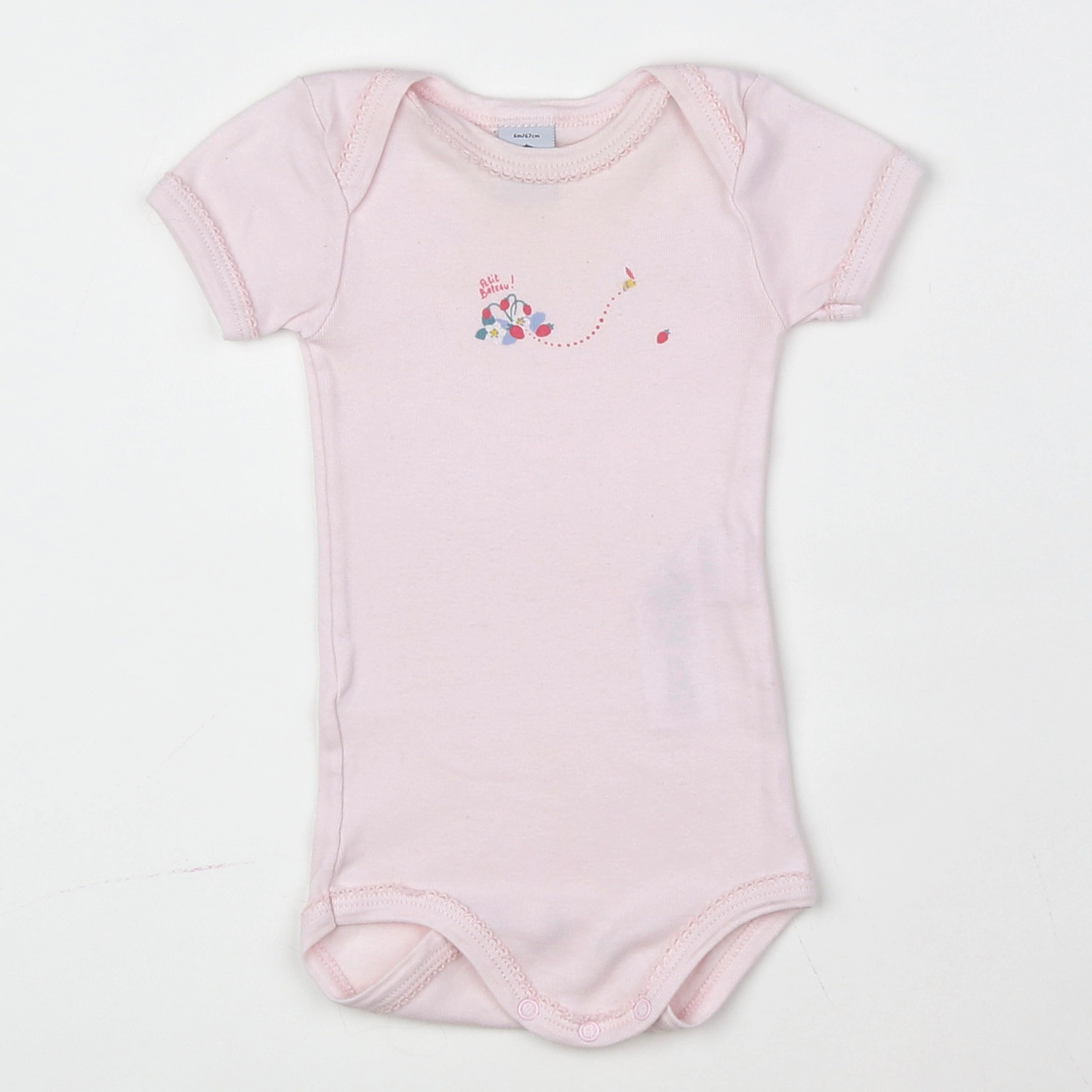 Petit Bateau - body rose - 6 mois