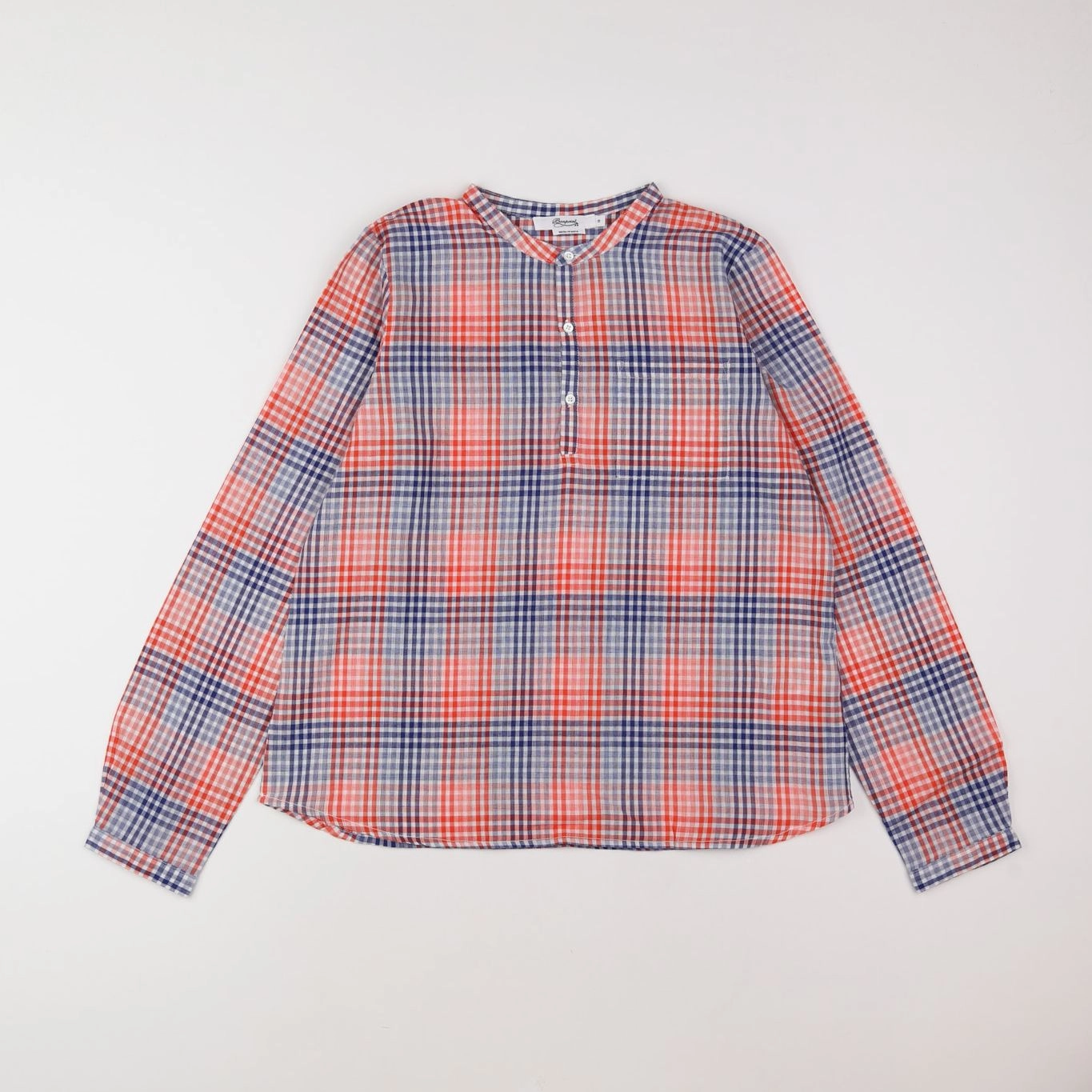 Bonpoint - chemise bleu, rouge - 12 ans
