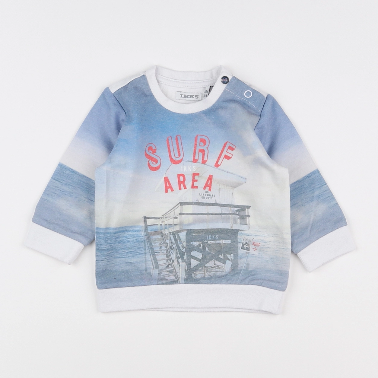 IKKS - sweat bleu - 6 mois