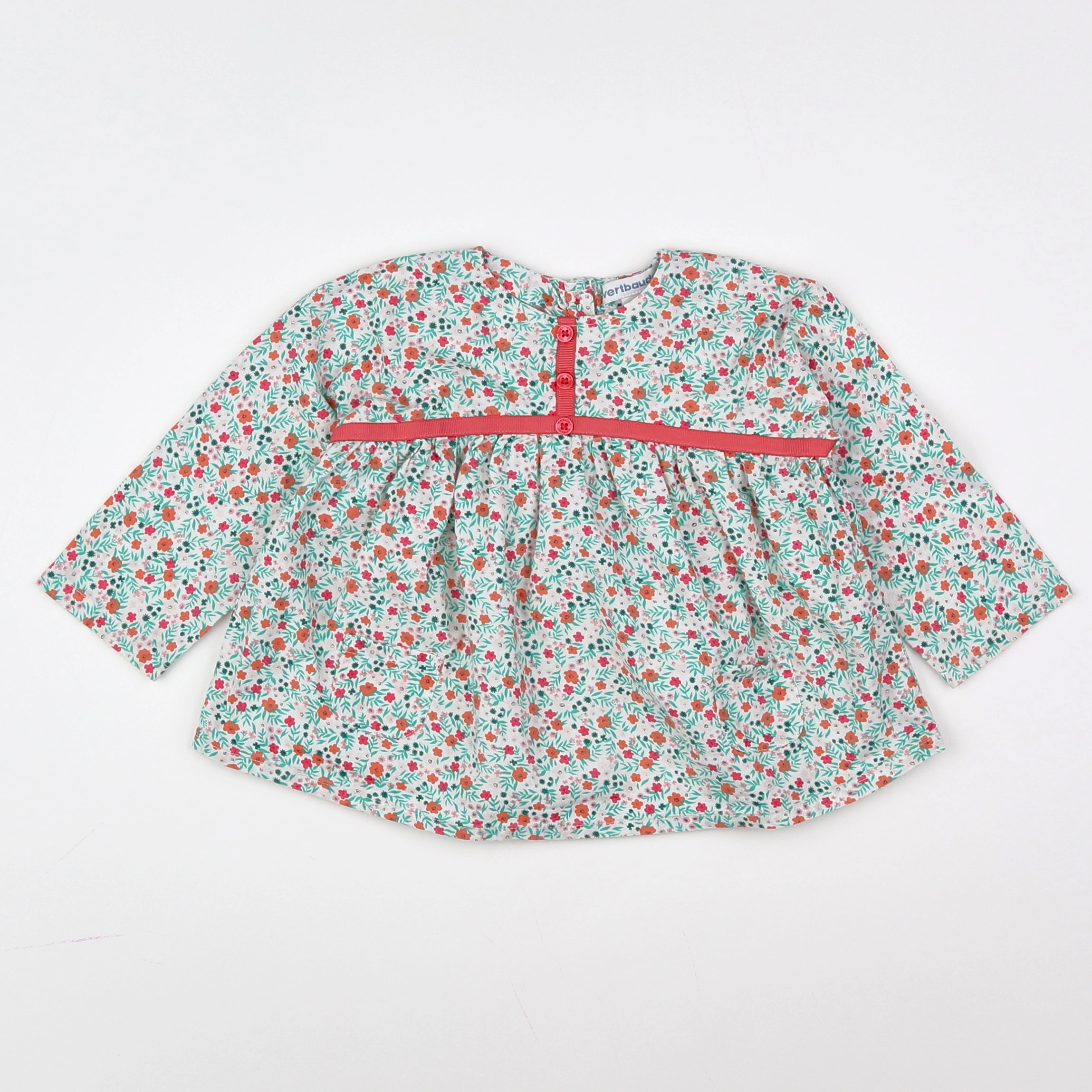 Vertbaudet - blouse vert - 9 mois
