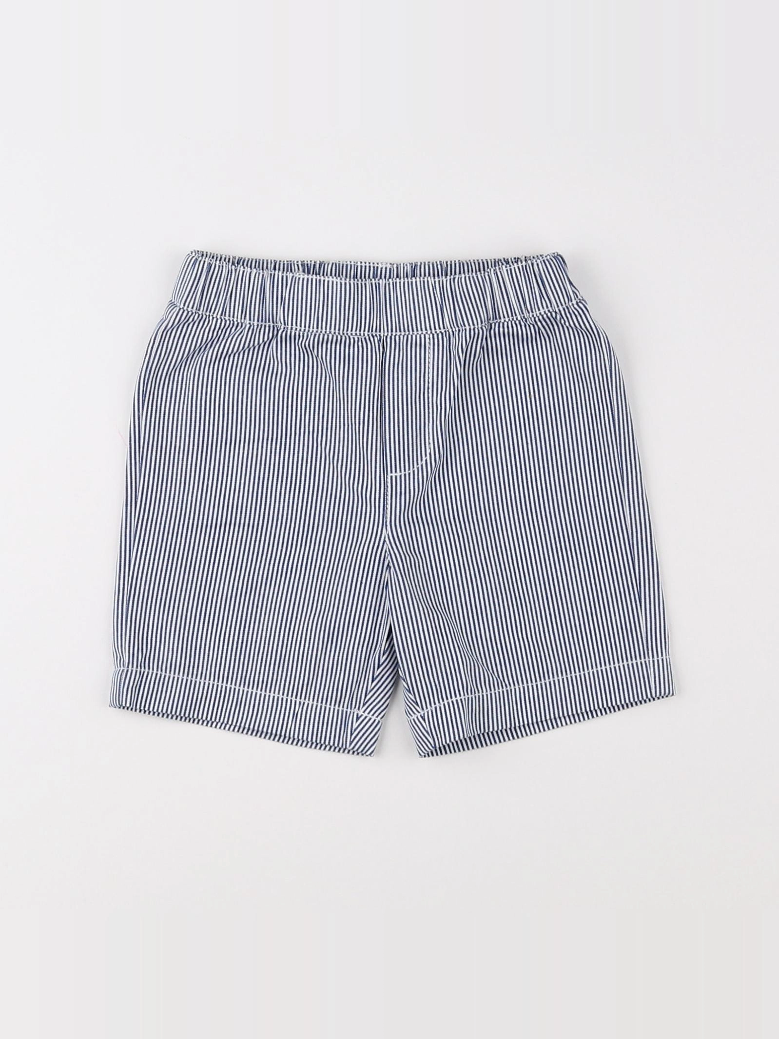 Jacadi - short blanc, bleu - 12 mois