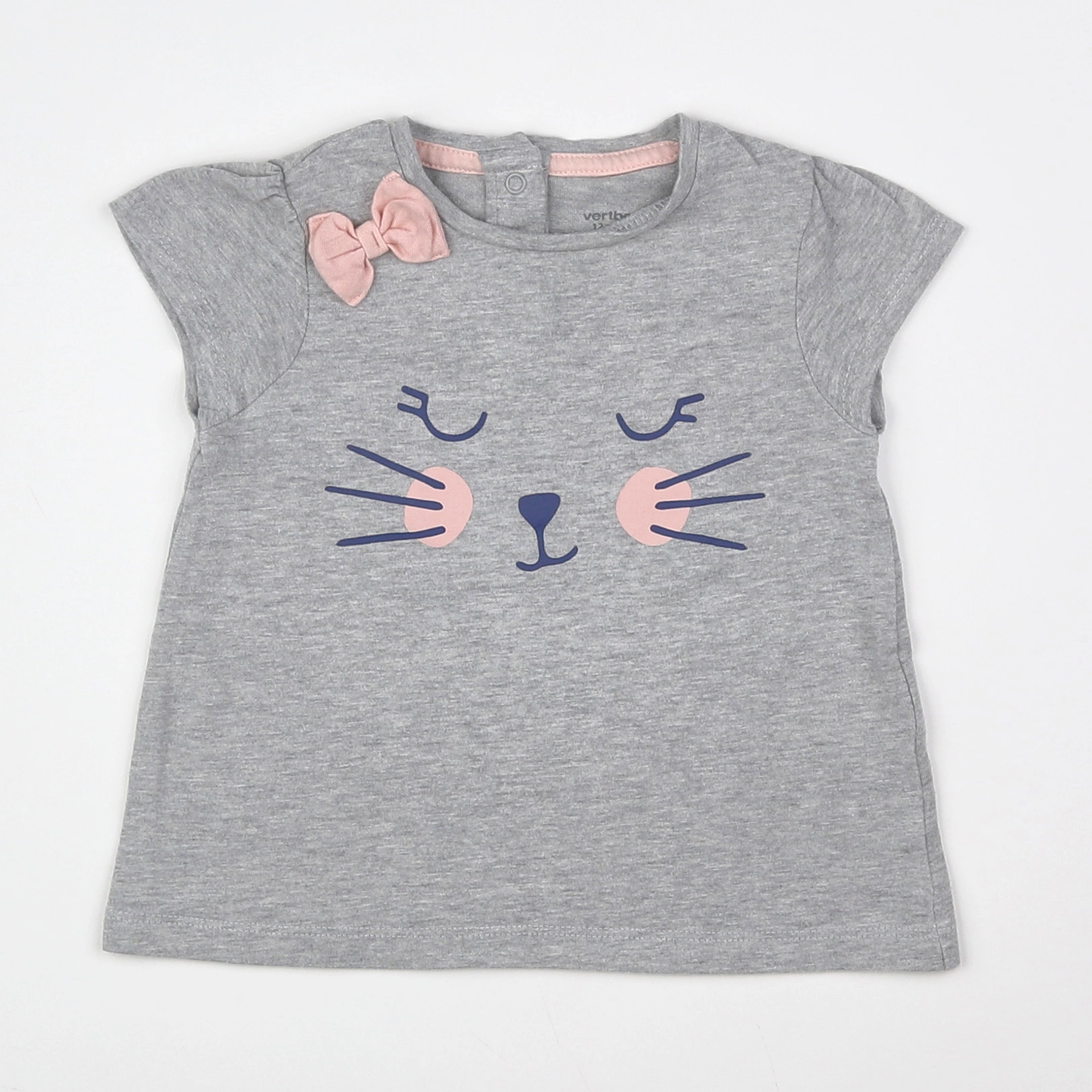 Vertbaudet - tee-shirt gris - 12 mois