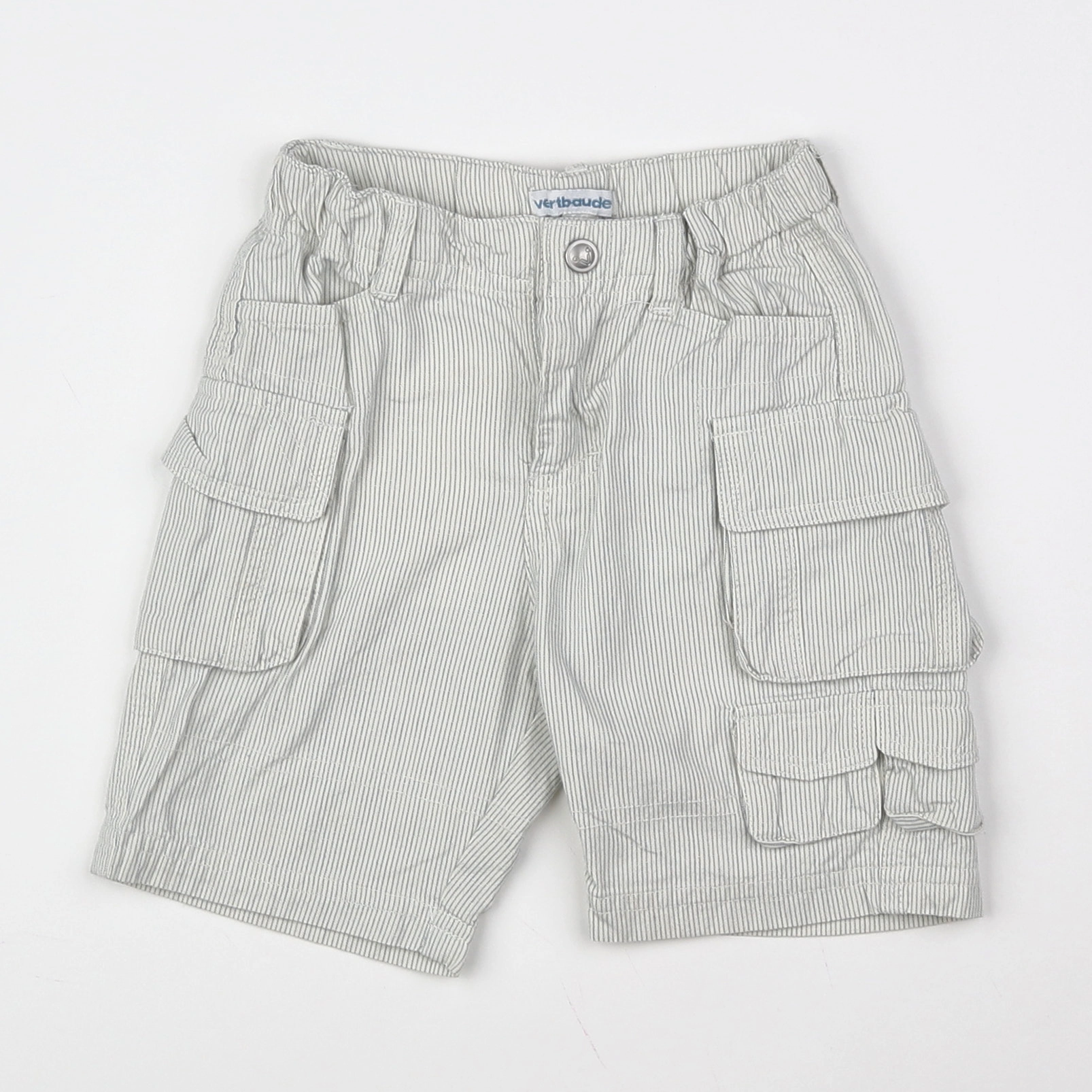 Vertbaudet - short blanc, bleu - 9/12 mois