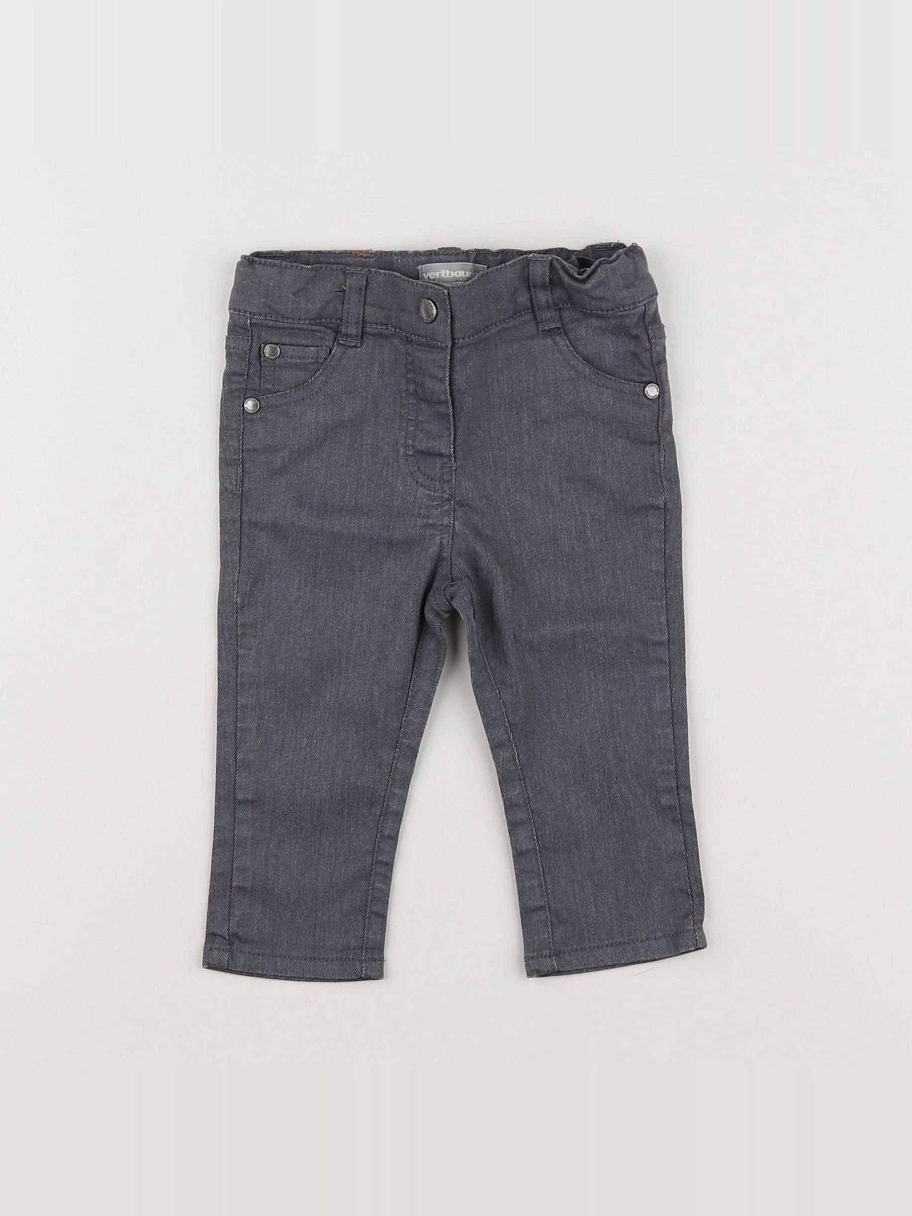 Vertbaudet - jean gris - 9 mois
