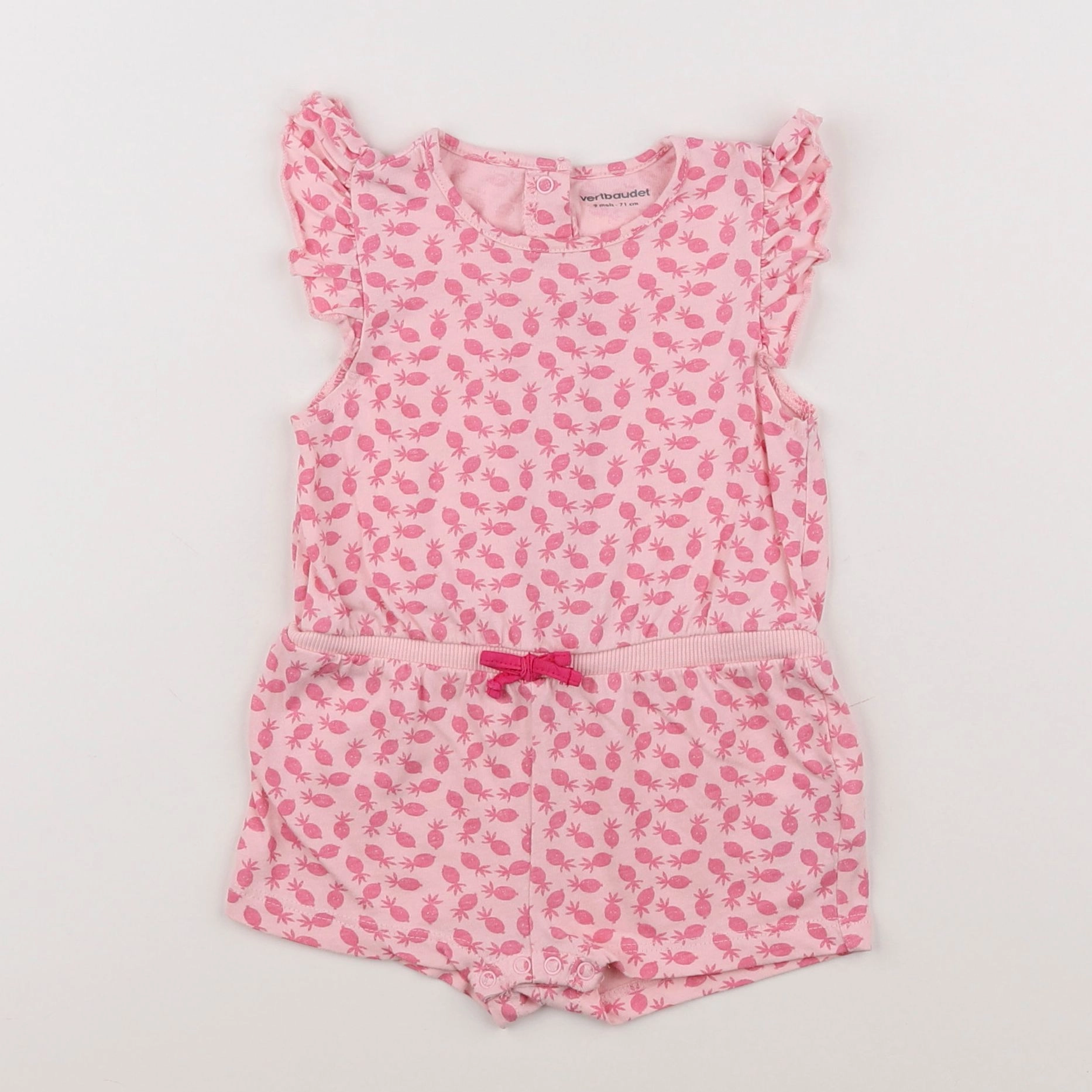 Vertbaudet - combinaison rose - 9 mois