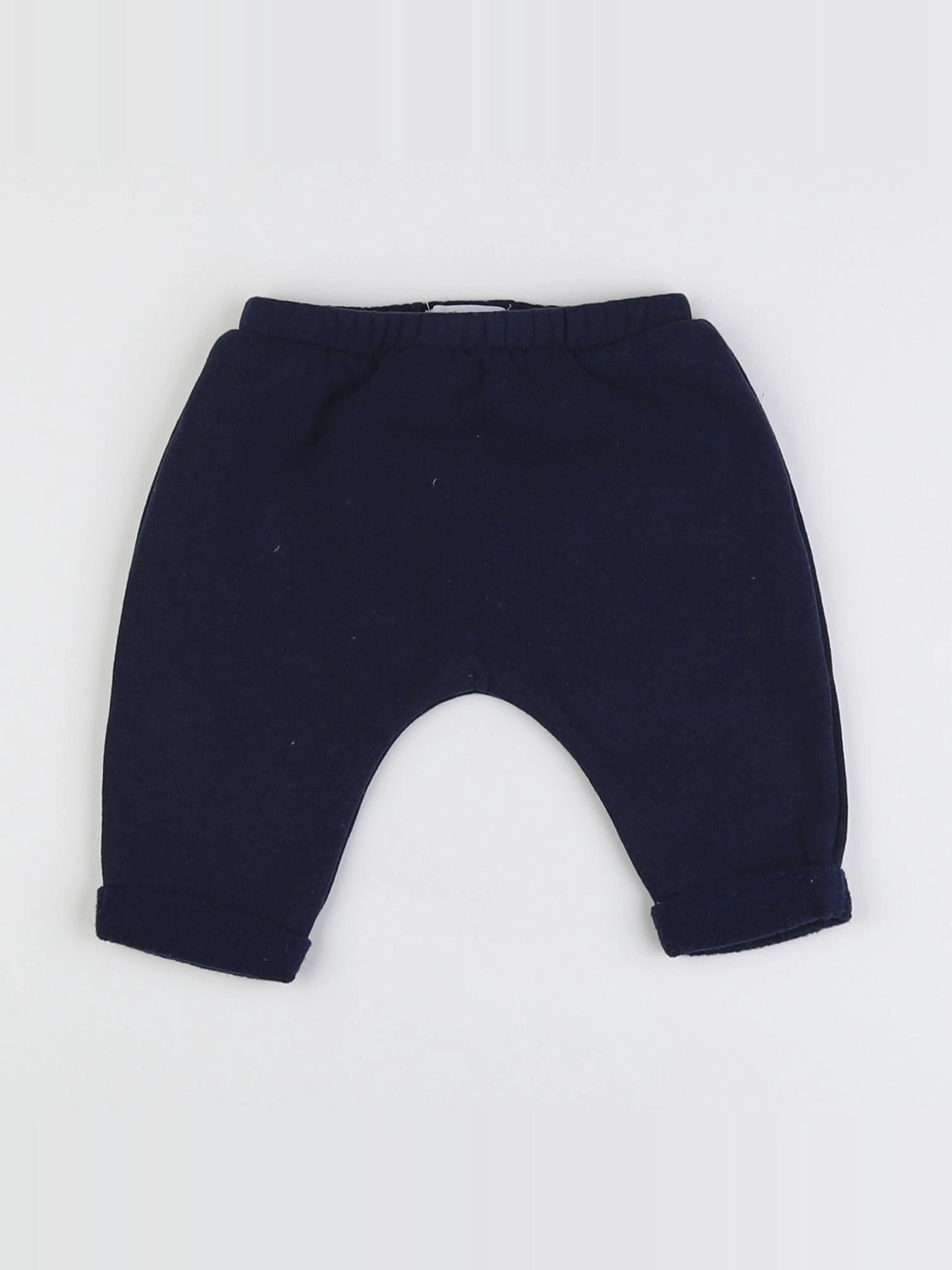 Vertbaudet - pantalon doublé bleu - 6 mois