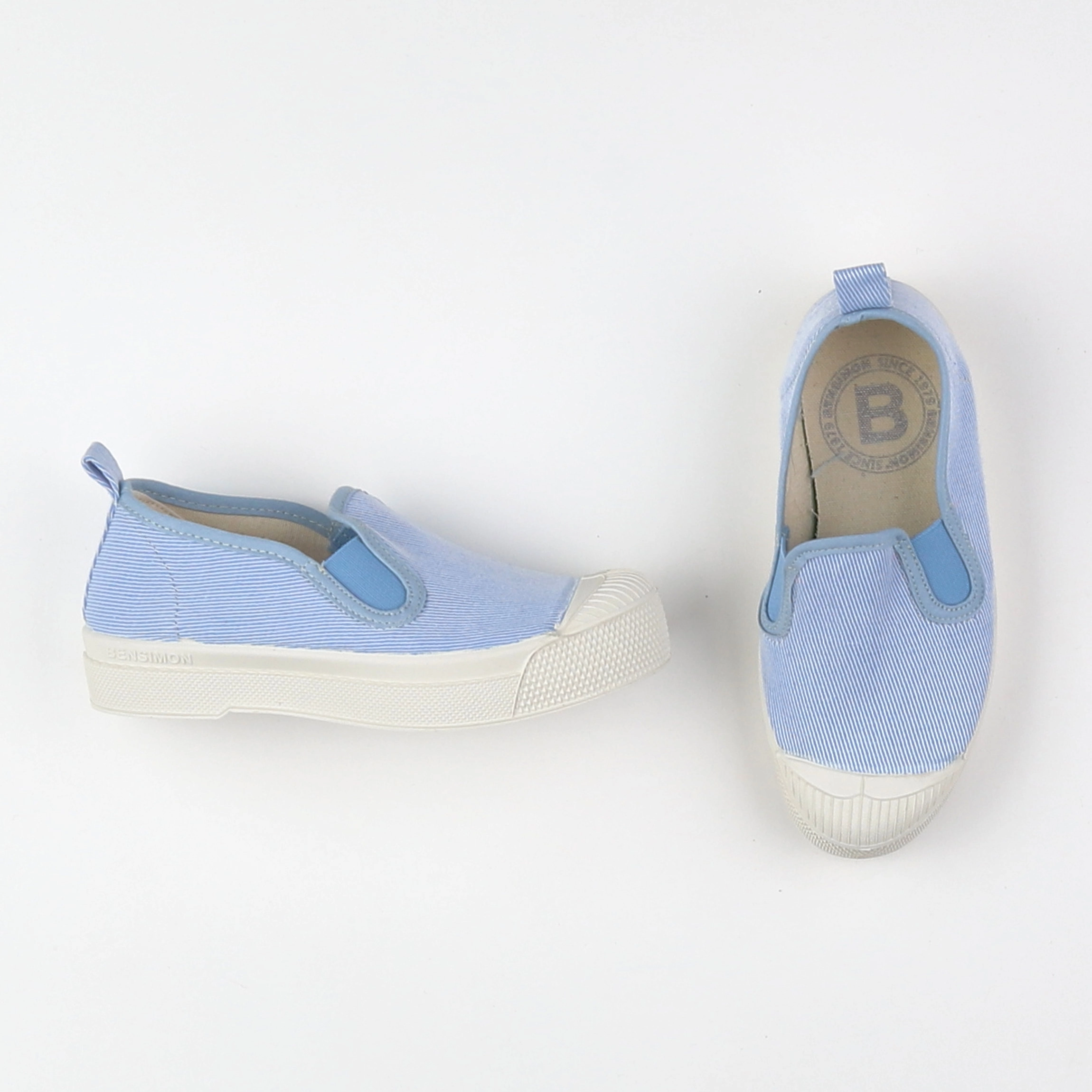 Bensimon - tennis à scratch/ lacets bleu (neuf) - pointure 35