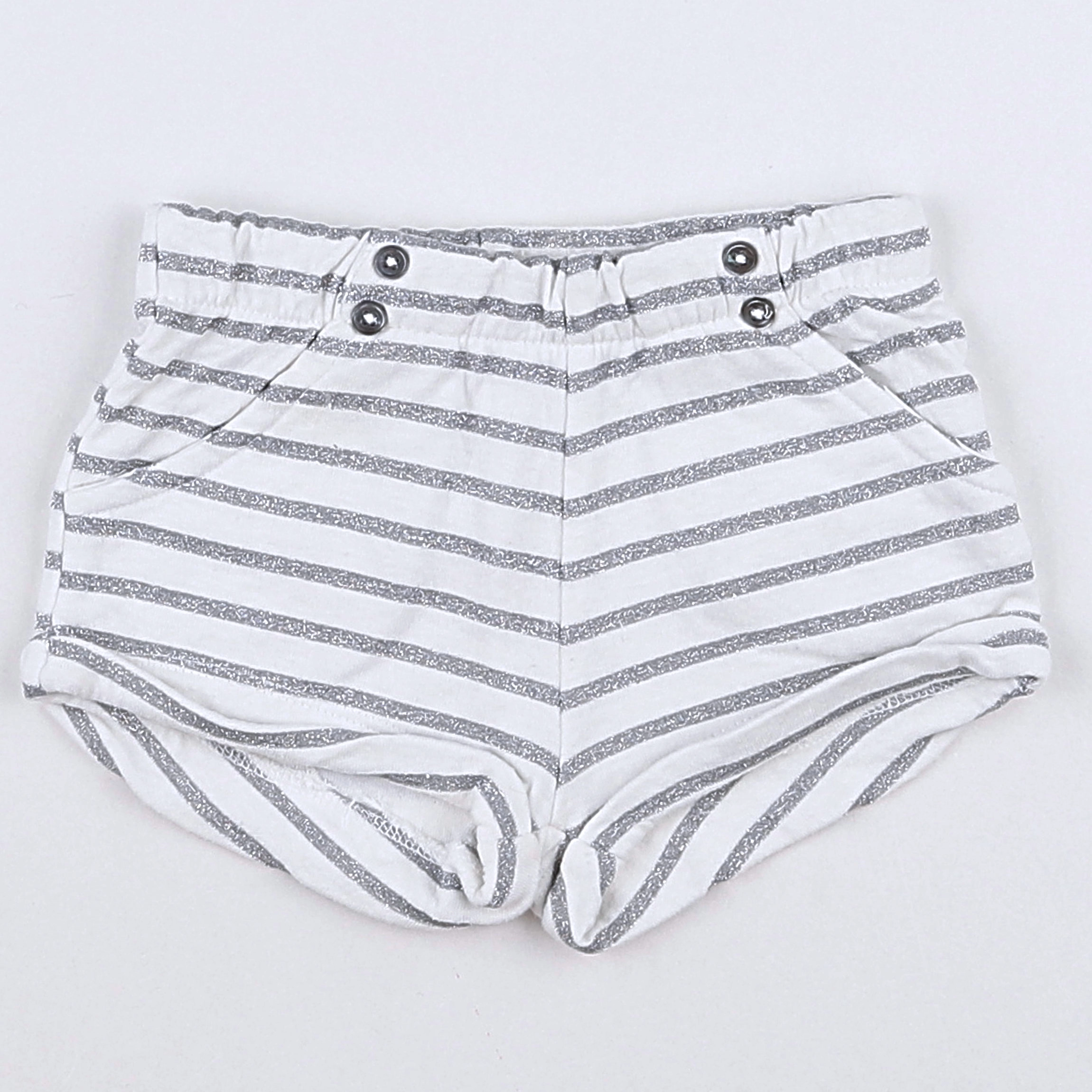 Boutchou - short blanc, argent - 12 mois