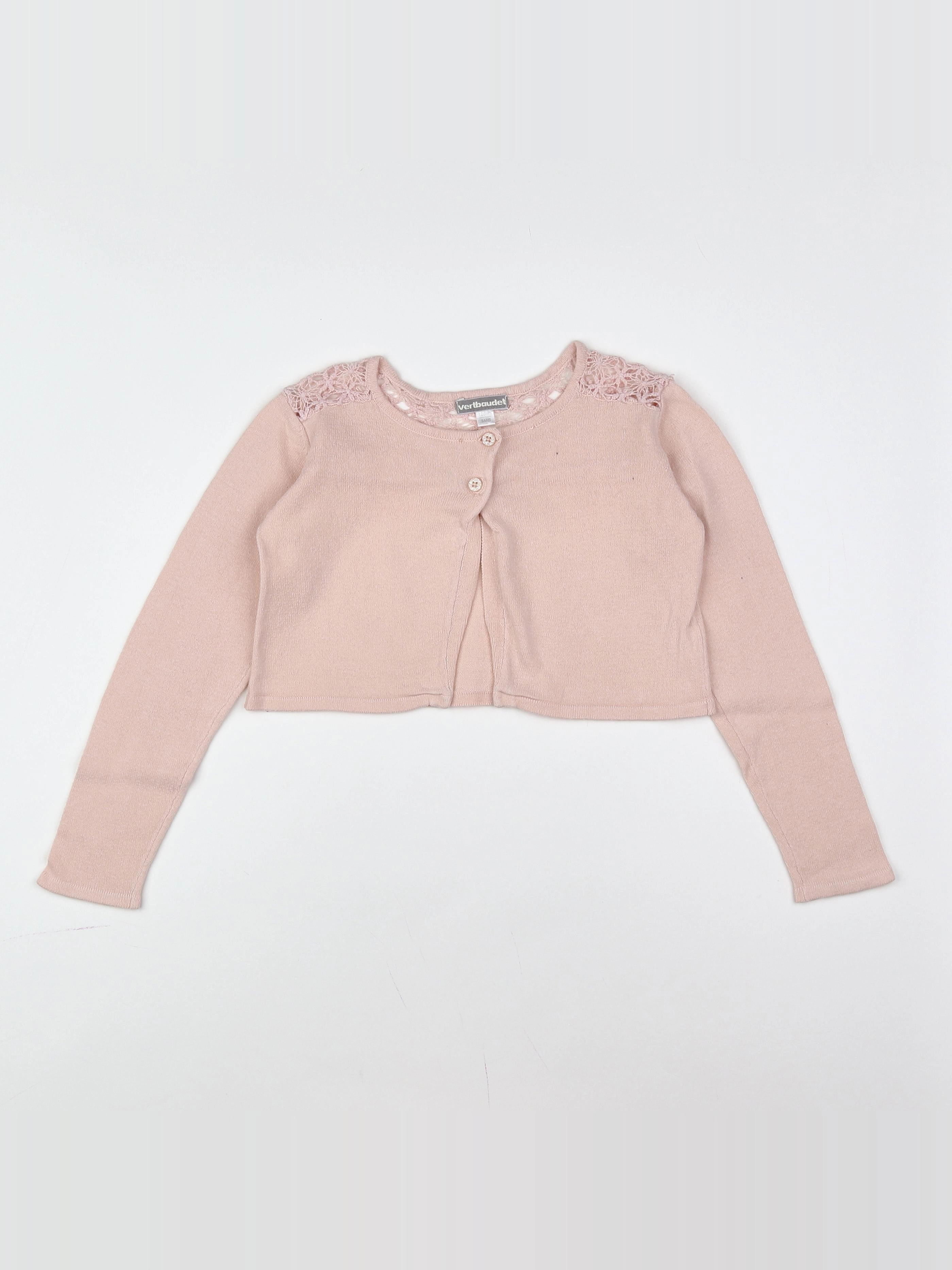 Vertbaudet - gilet rose - 8 ans