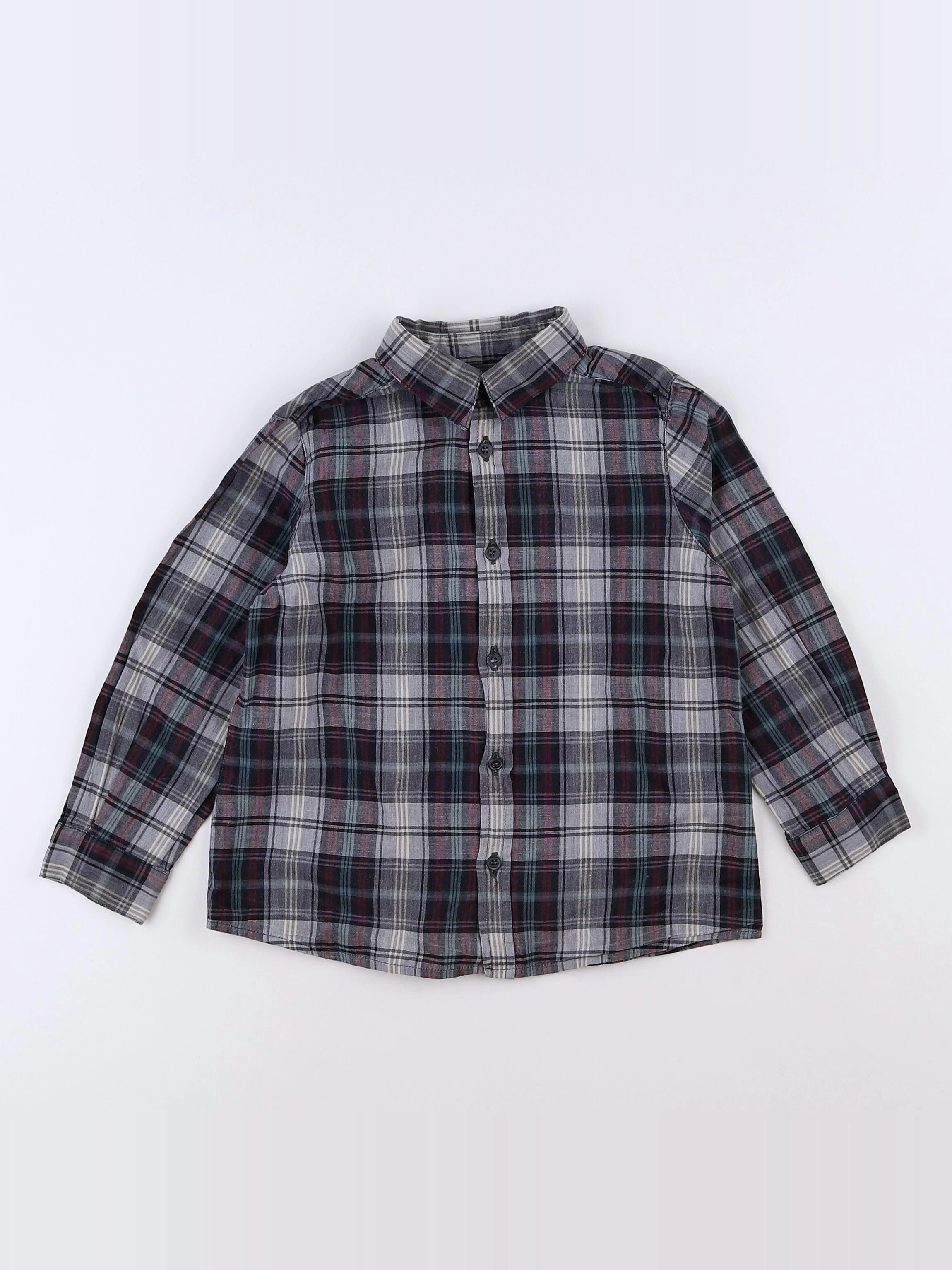 Bonpoint - chemise gris, violet - 3 ans
