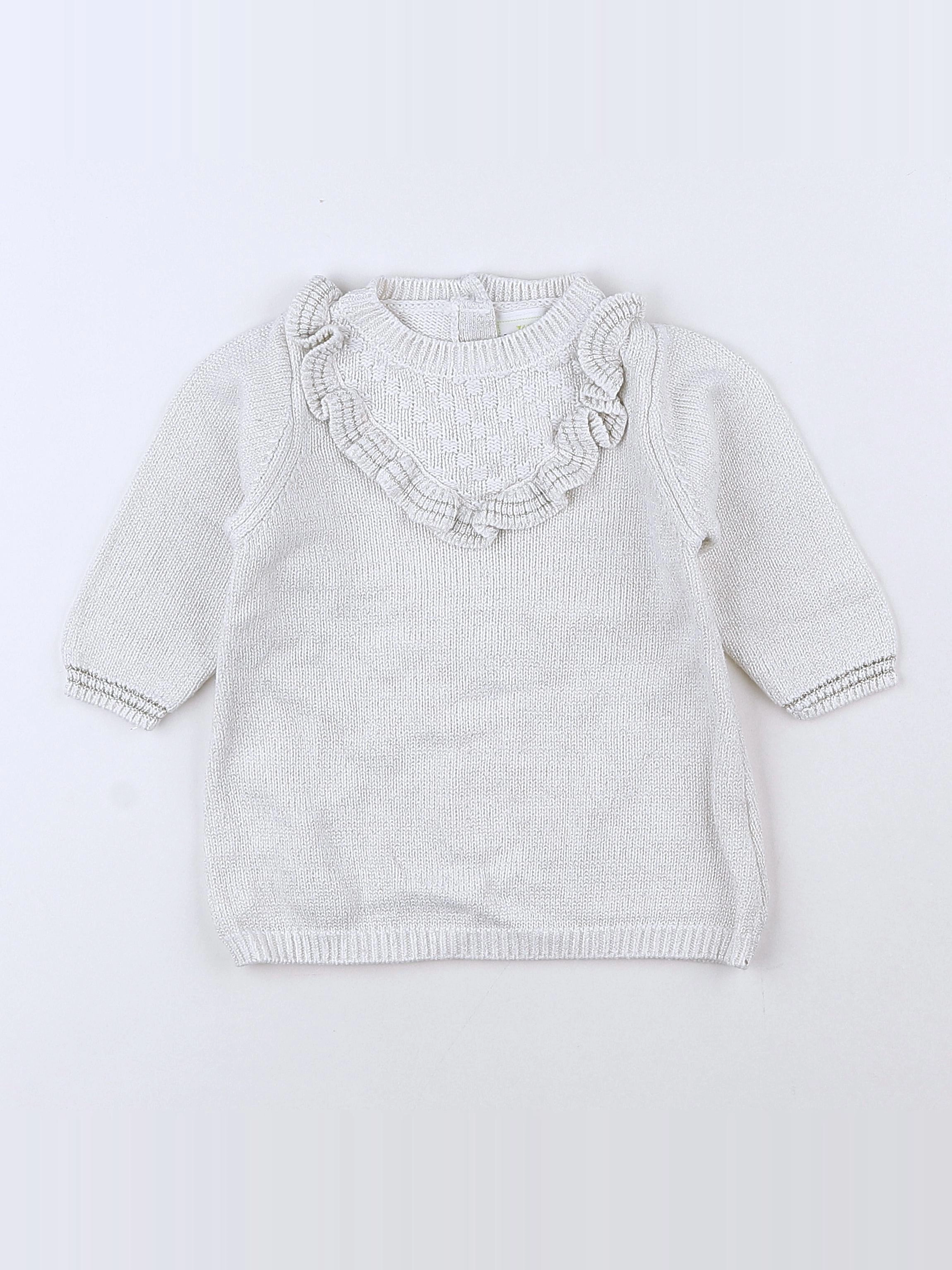 Tape à l'oeil - robe argent, blanc - 9 mois