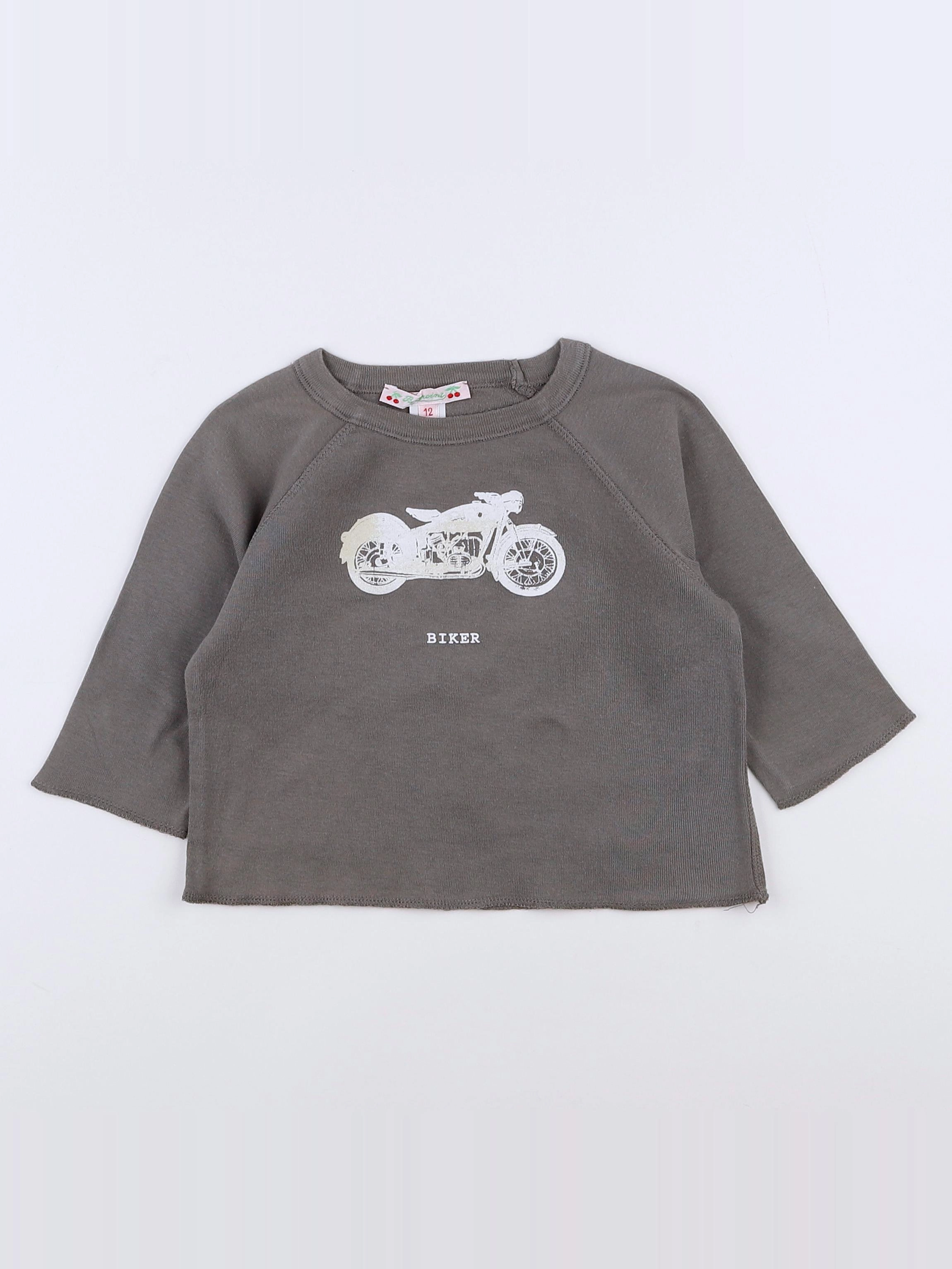 Bonpoint - tee-shirt gris - 12 mois