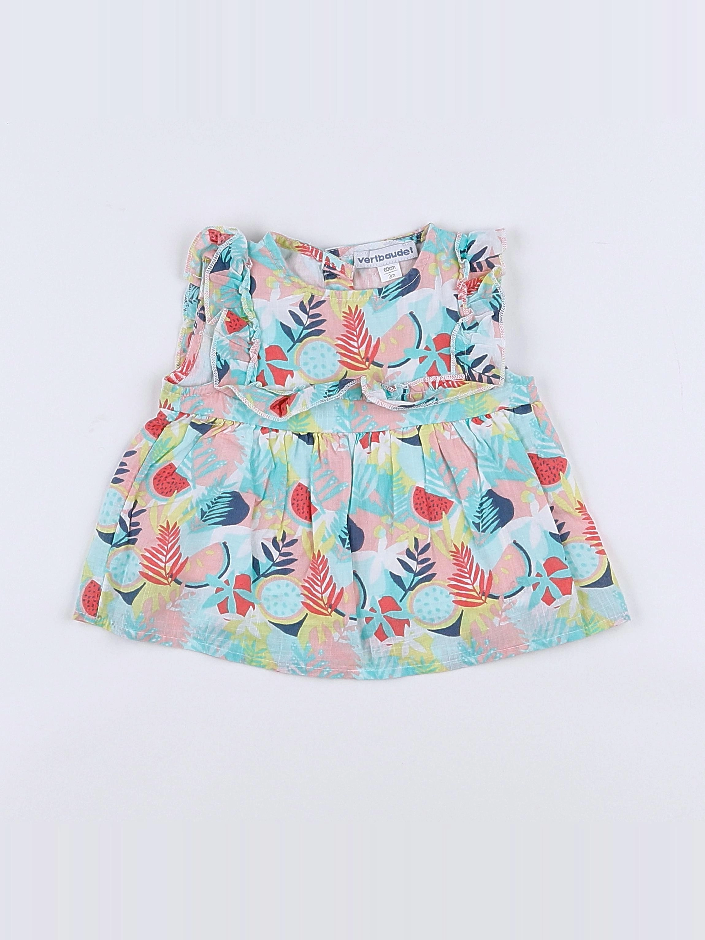 Vertbaudet - blouse bleu - 3 mois
