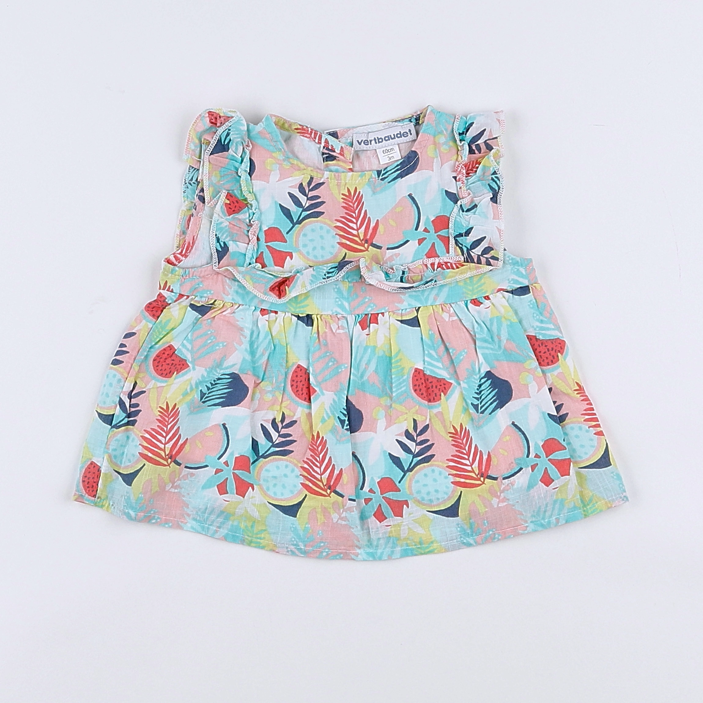 Vertbaudet - blouse bleu - 3 mois