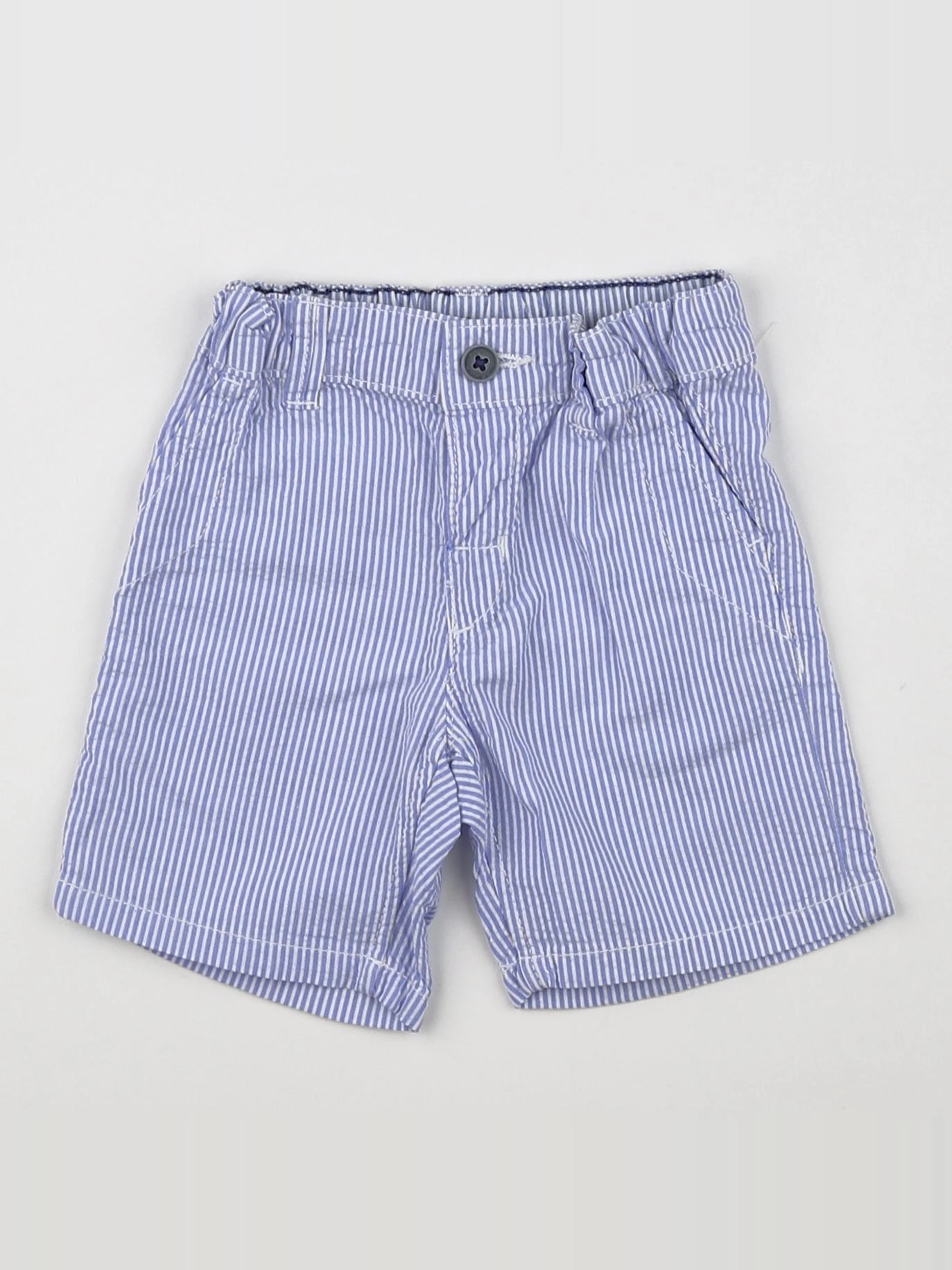 H&M - short blanc, bleu - 3/6 mois
